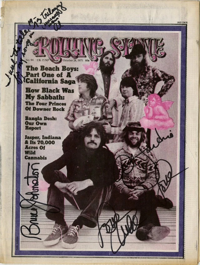 The Beach Boys Group Signed Rolling Stone Magazine Cover (3 Sigs)