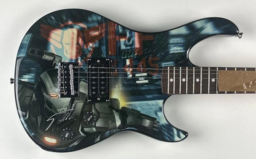 Marvel: Stan Lee Signed War Machine Custom Graphics Strat-Style Peavey