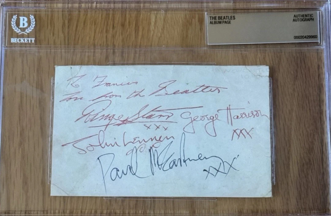 The Beatles Vintage Fully Group Signed Album Page (4 Sigs) (Beckett