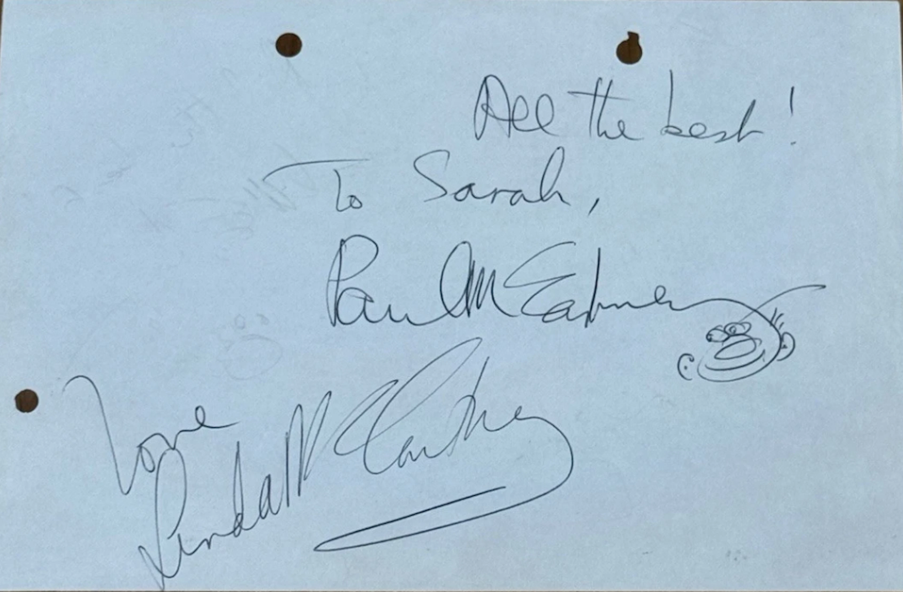 The Beatles: Paul & Linda McCartney Signed Album Page (2 Sigs) (PSA/DNA)