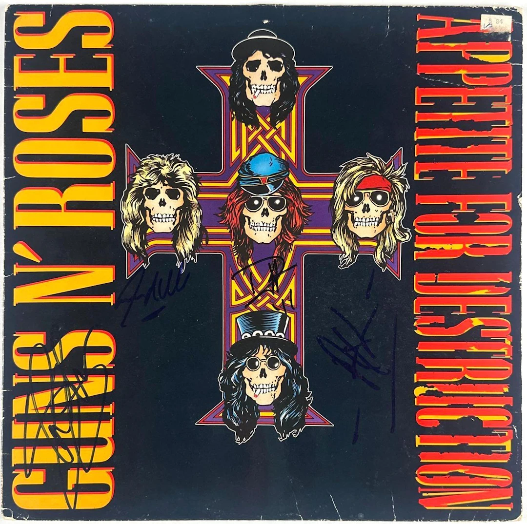 Guns N' Roses Group Signed "Appetite for Destruction" Album (4 Sigs) (JSA)