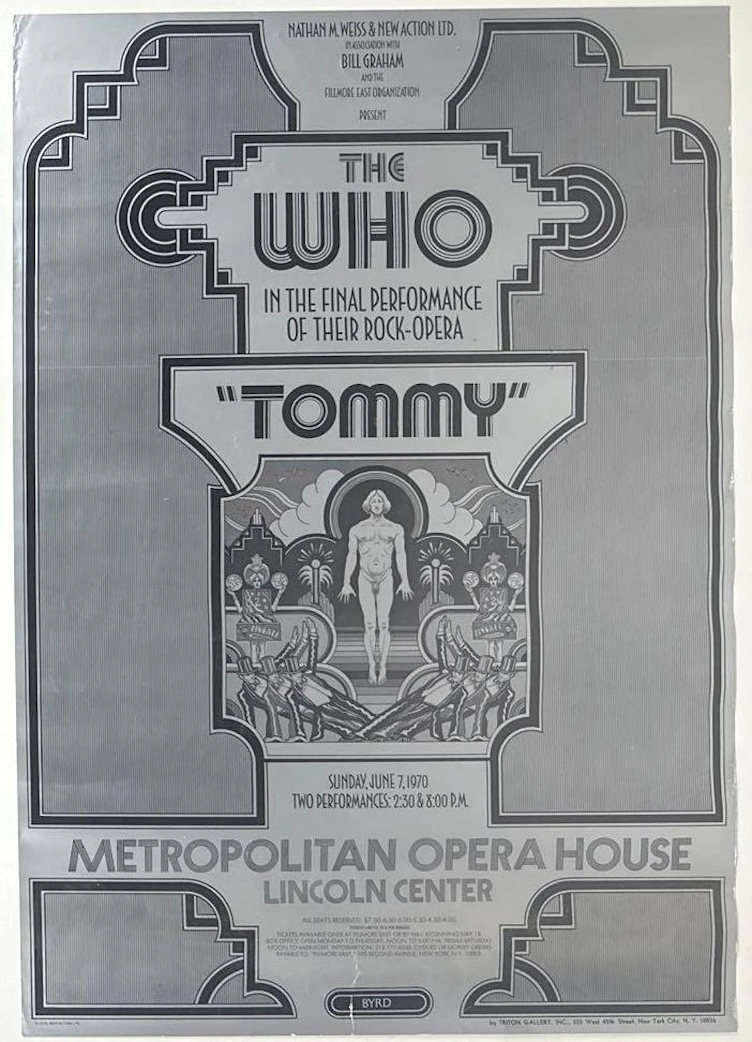 The Who "Tommy Final Performance" Bill Graham 1970 Poster (Chip Rachlin