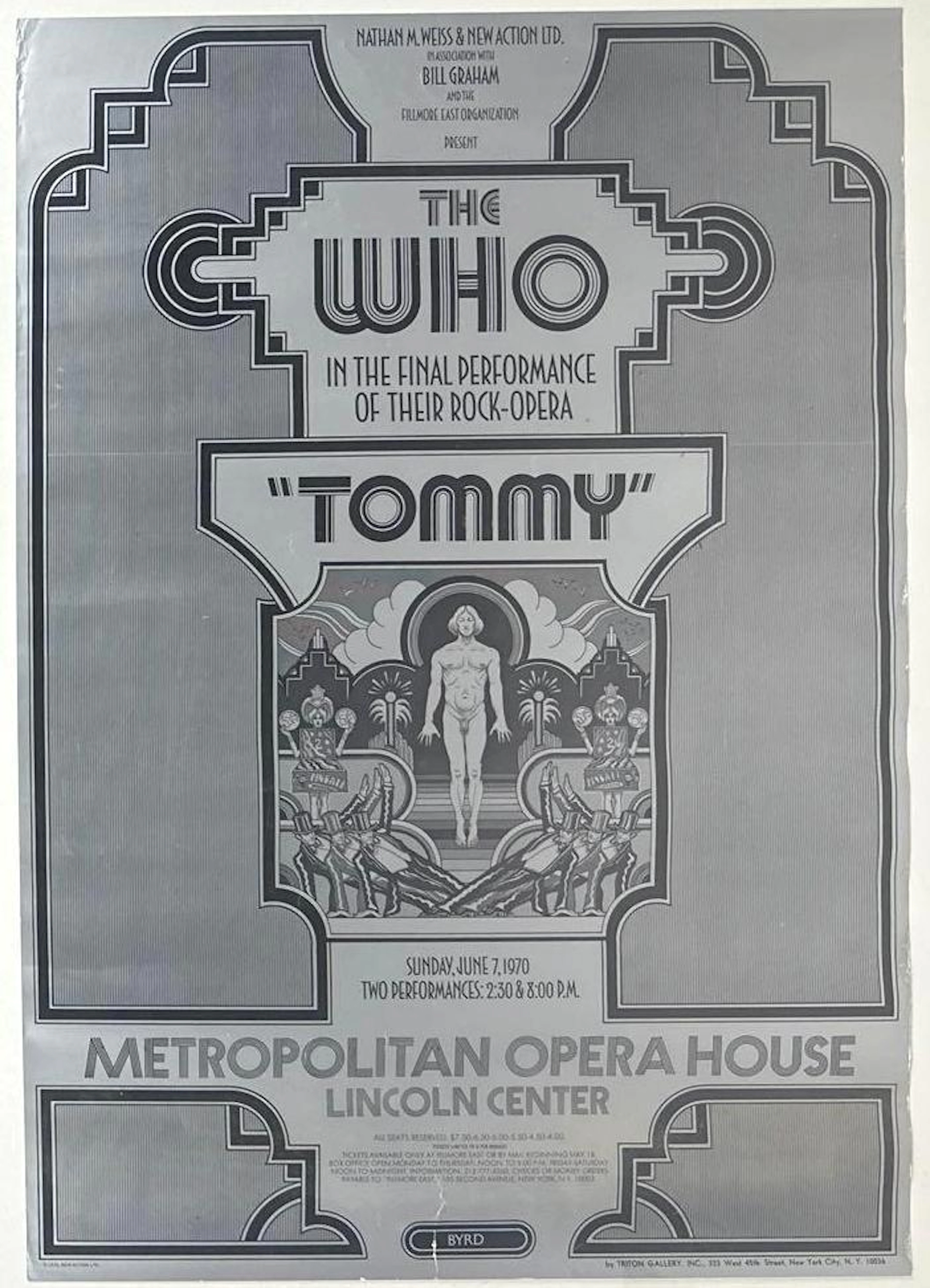 The Who "Tommy Final Performance" Bill Graham 1970 Poster (Chip Rachlin