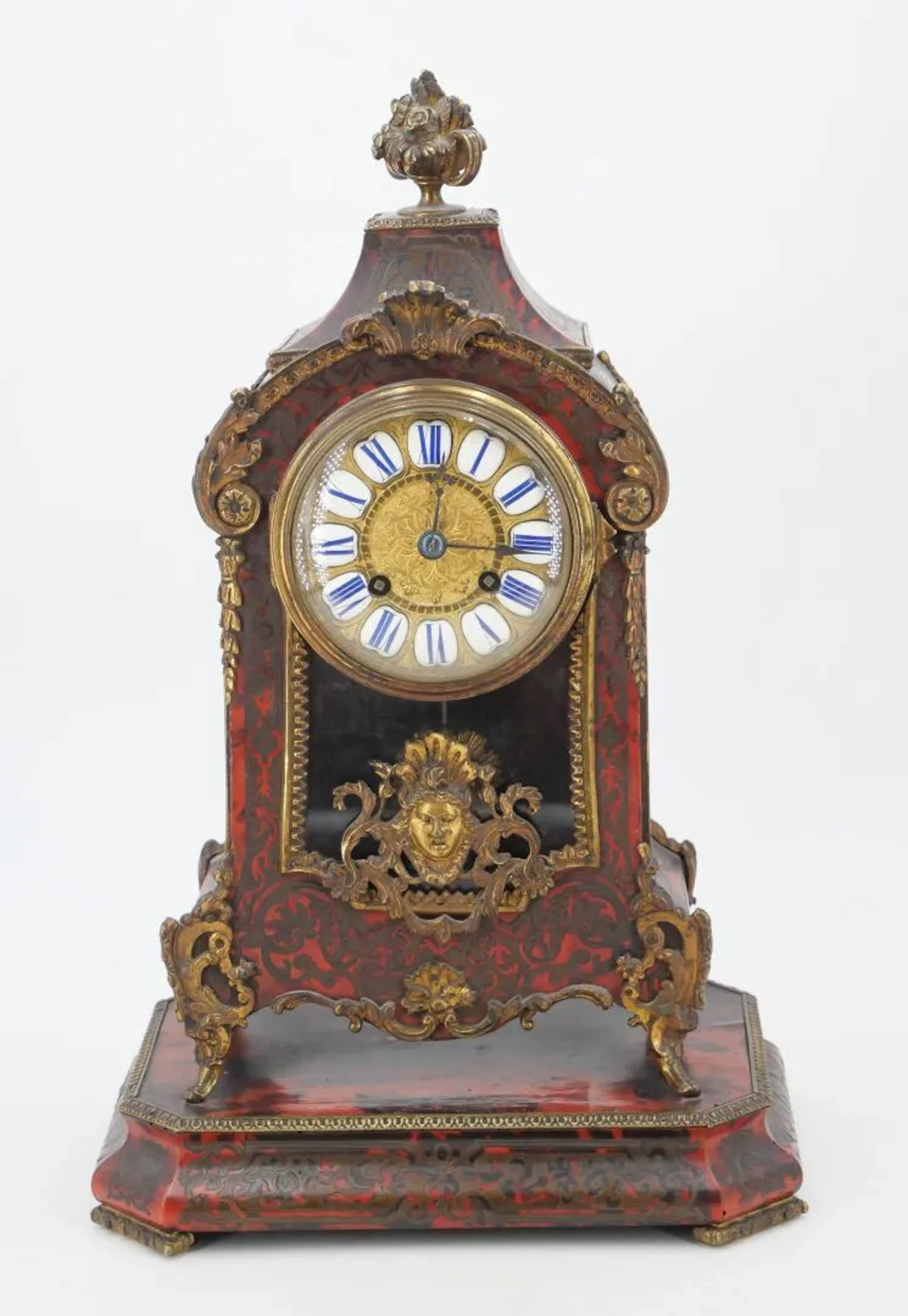 TABLE CLOCK with tortoiseshell-imitation veneer in the BOULL - Lot 330