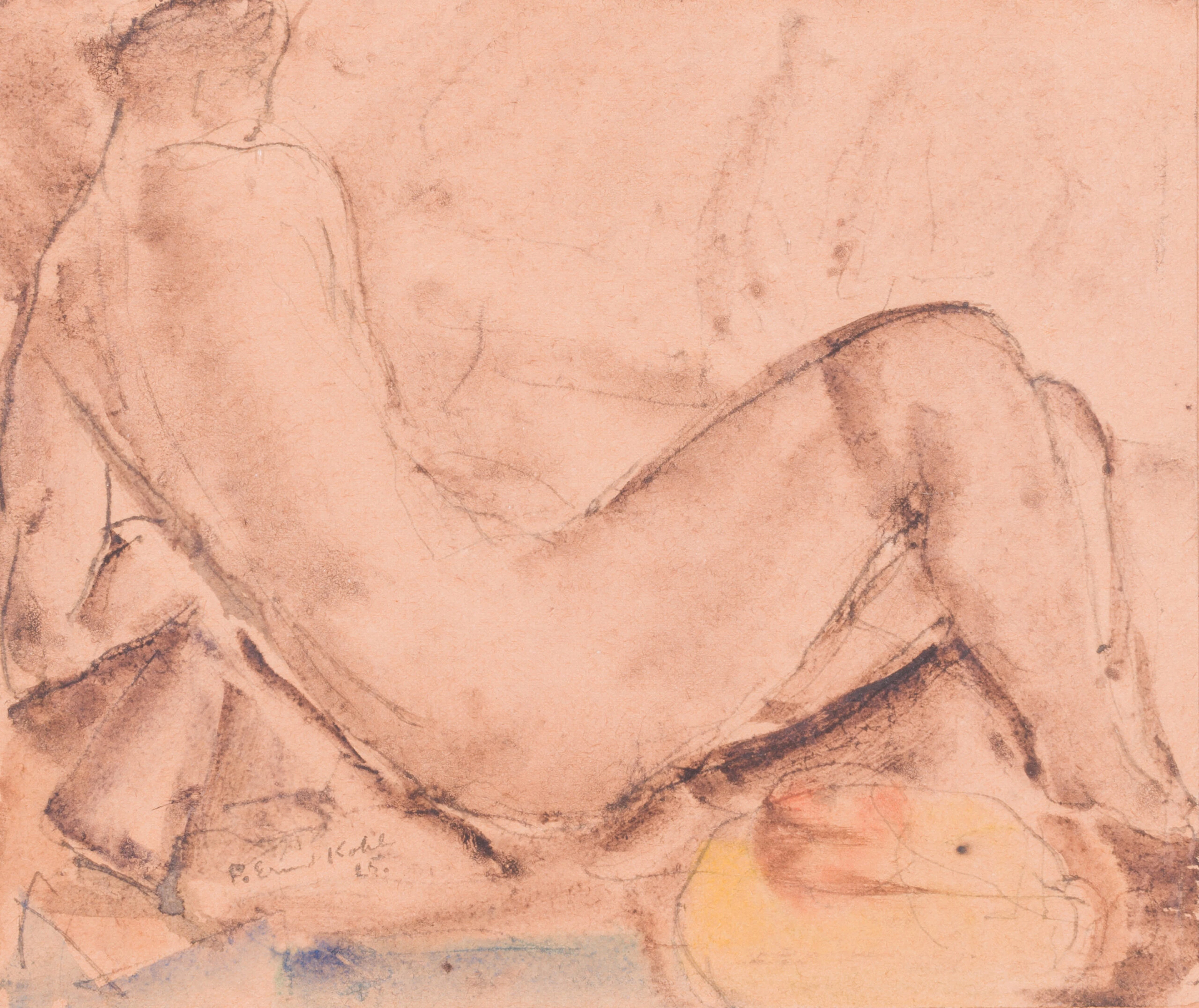 Pierre Ernest Kohl (1897-1985) - Seated Nude Seen from the Back, 1925