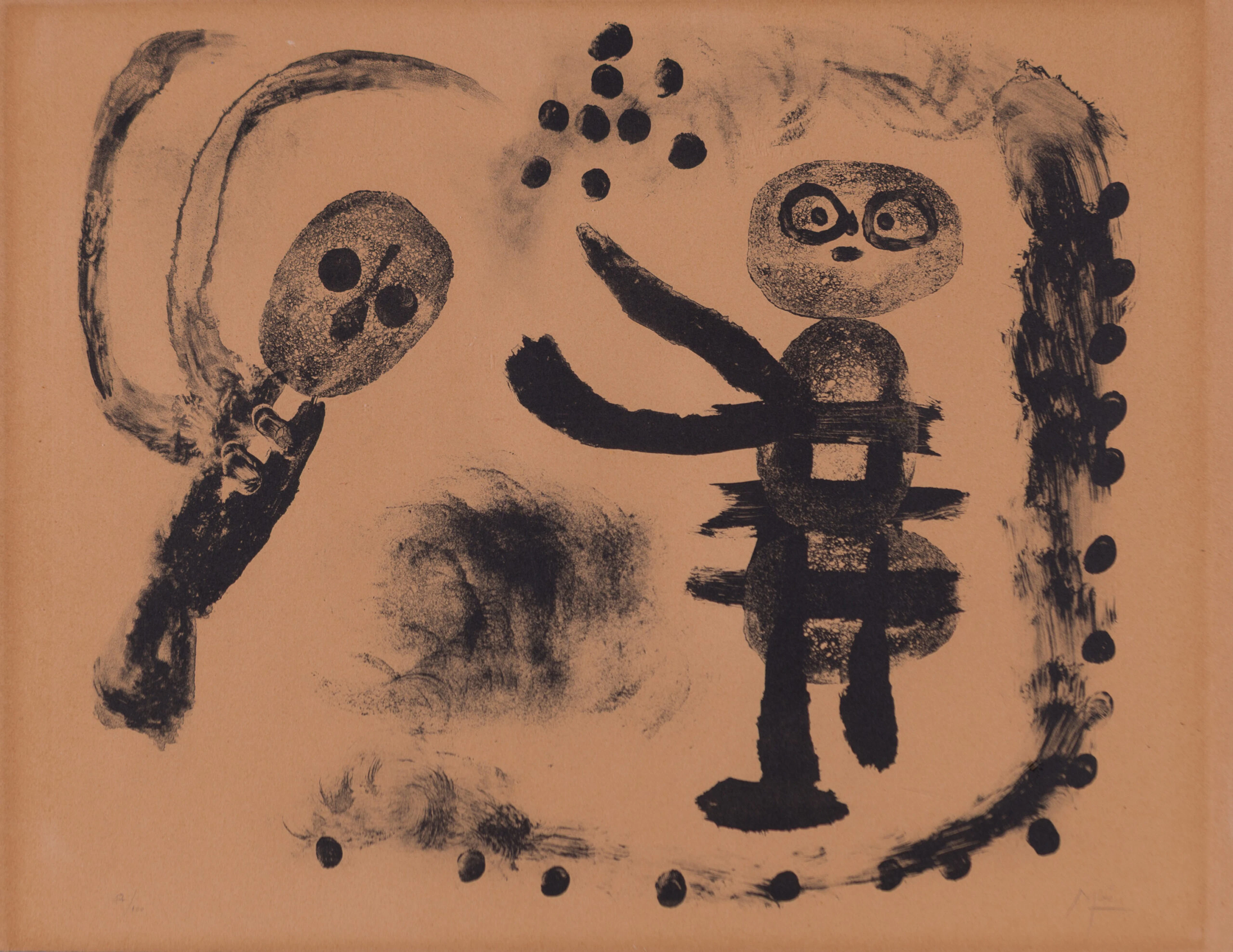Joan Miró (1893-1983) - Two Figures, Lithograph on Arches (Maeght