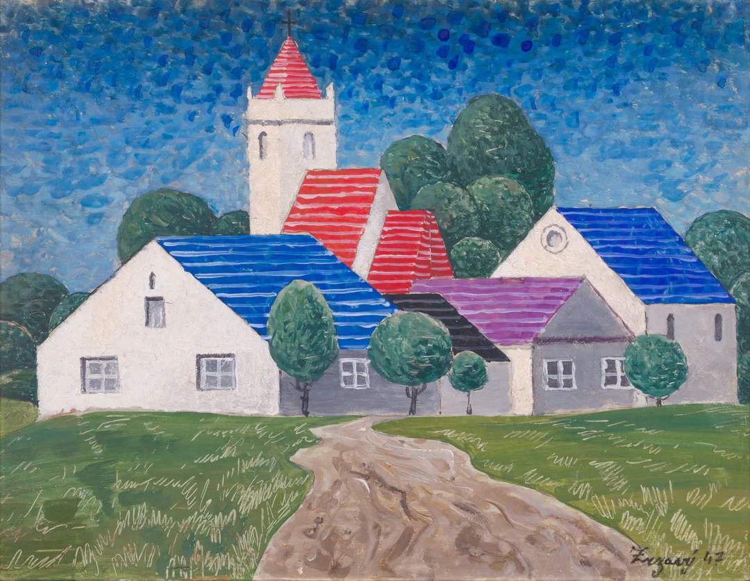Jan Zrzavý (1890-1977) - Městečko (Little Town with a Church), 1947