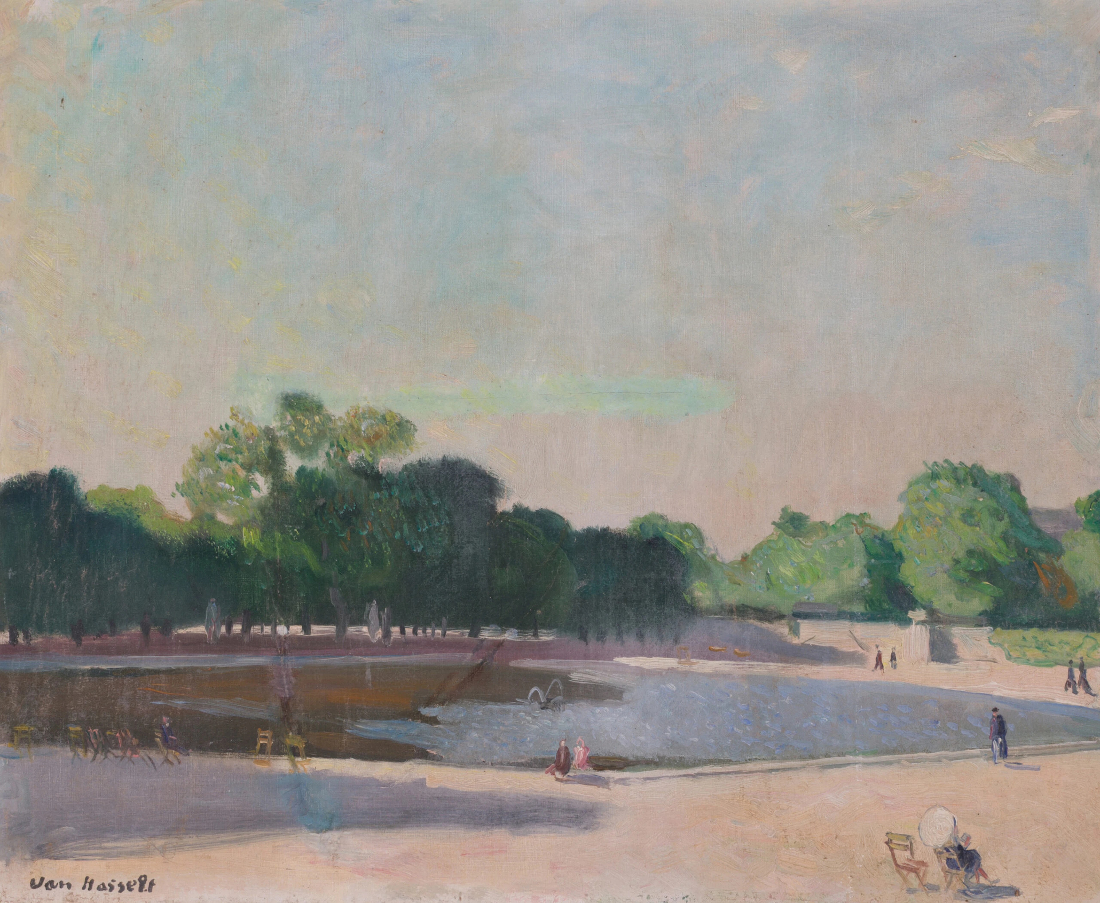Willem Van Hasselt (1882-1963) - The Pond in the Luxembourg Gardens