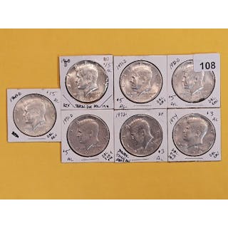 Errors and Varieties! Seven mixed Kennedy Half Dollars | Barnebys
