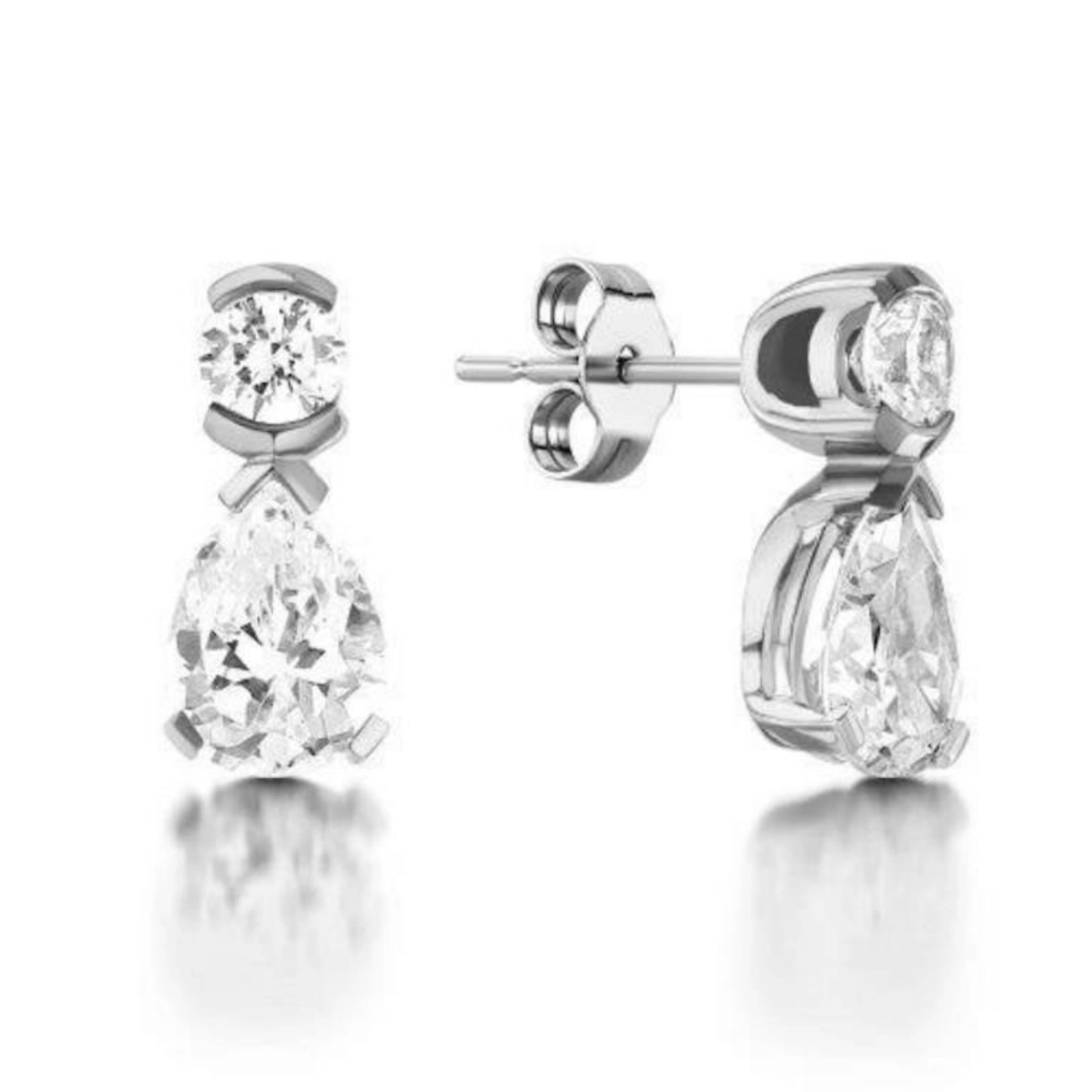 Gold & White Diamond 3.00 Cts Earrings