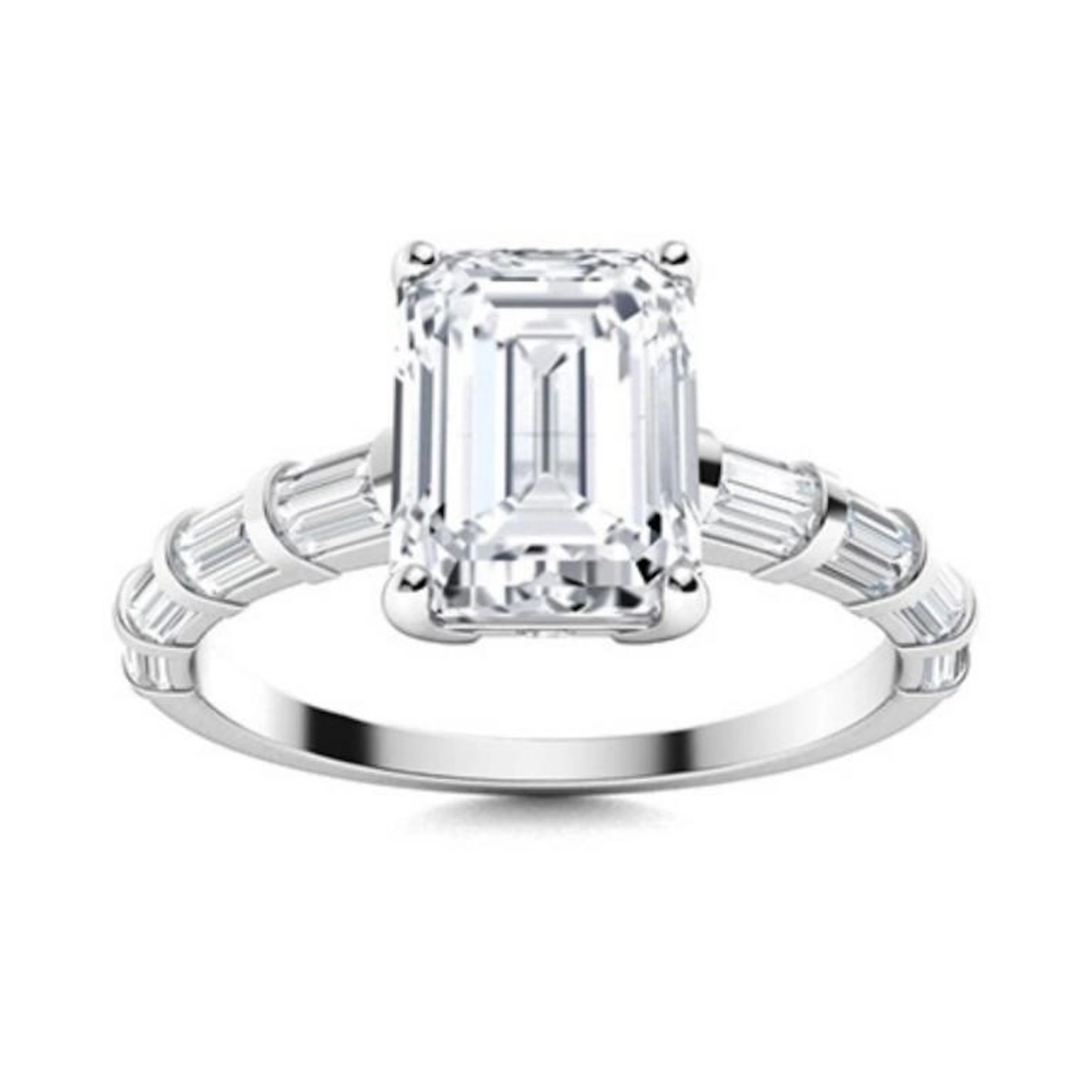 Gold & Brilliant White Diamond 4.50 Cts Ring - E/V