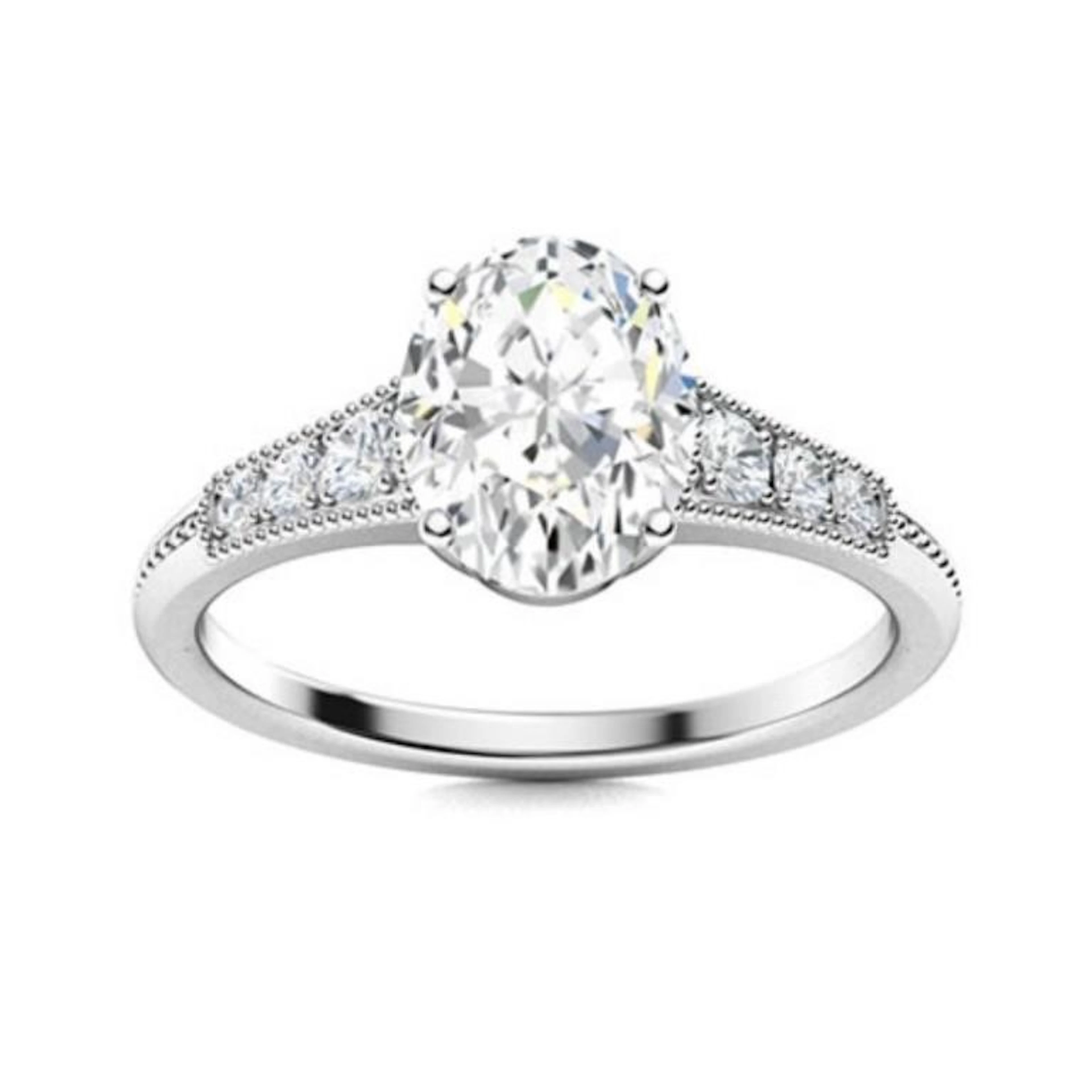 Gold & Brilliant White Diamond 2.50 Cts Ring - E/V