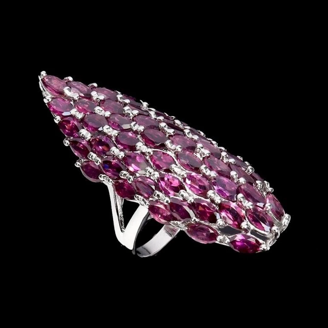 Natural Rhodolite Garnet Ring