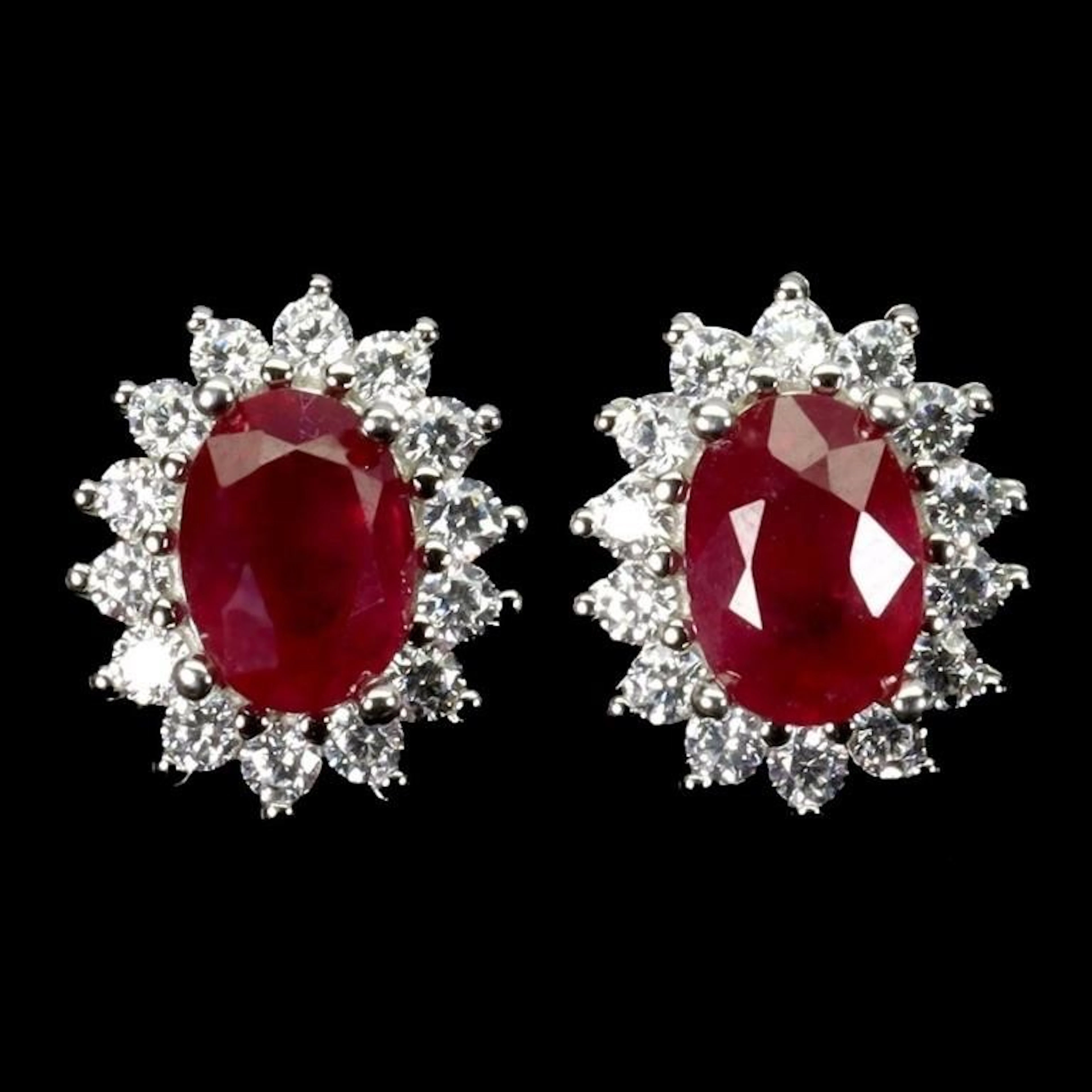 Natural Pigeon Blood Red Ruby Earrings