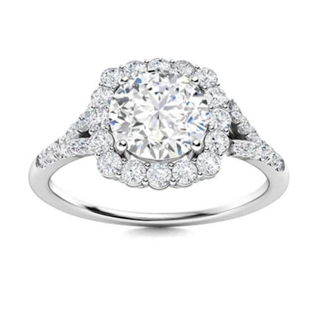 Gold & Brilliant White Diamond 4.50 Cts Ring - E/V