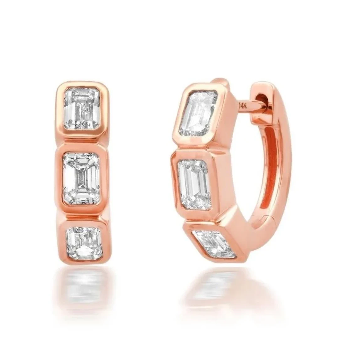 Gold & White Diamond 5.00 Cts Earrings
