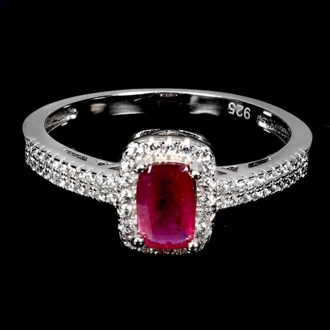 Natural Cushion African Ruby Ring