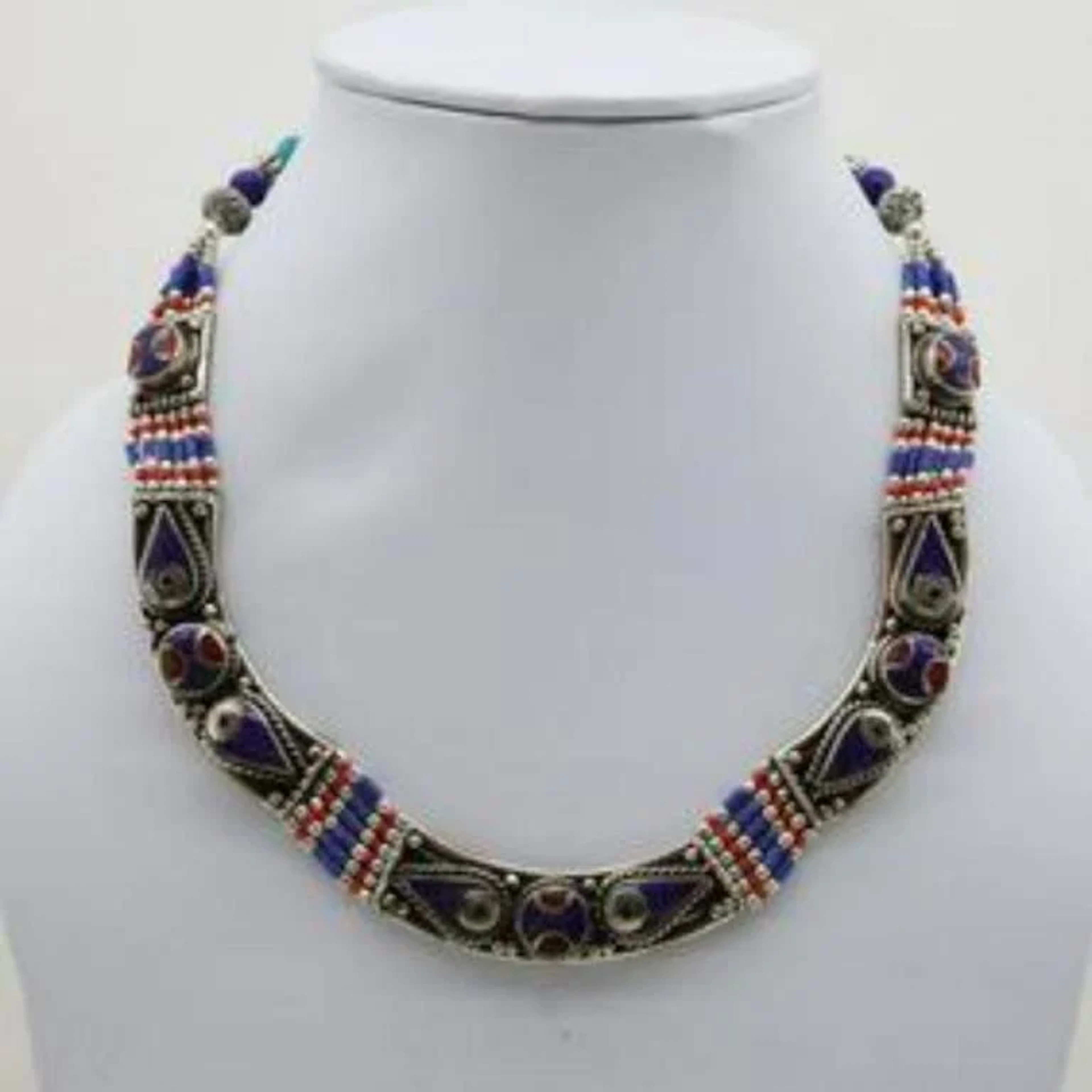 Tibet Natural Stone Tribal Queen Royal Necklace
