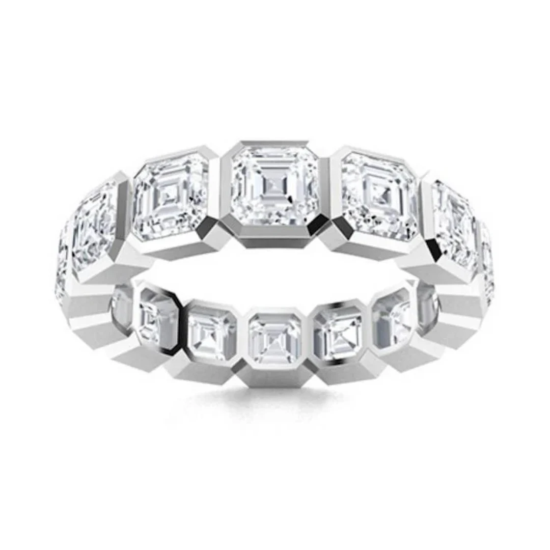 Gold White Diamond 3.50 Cts Eternity Ring