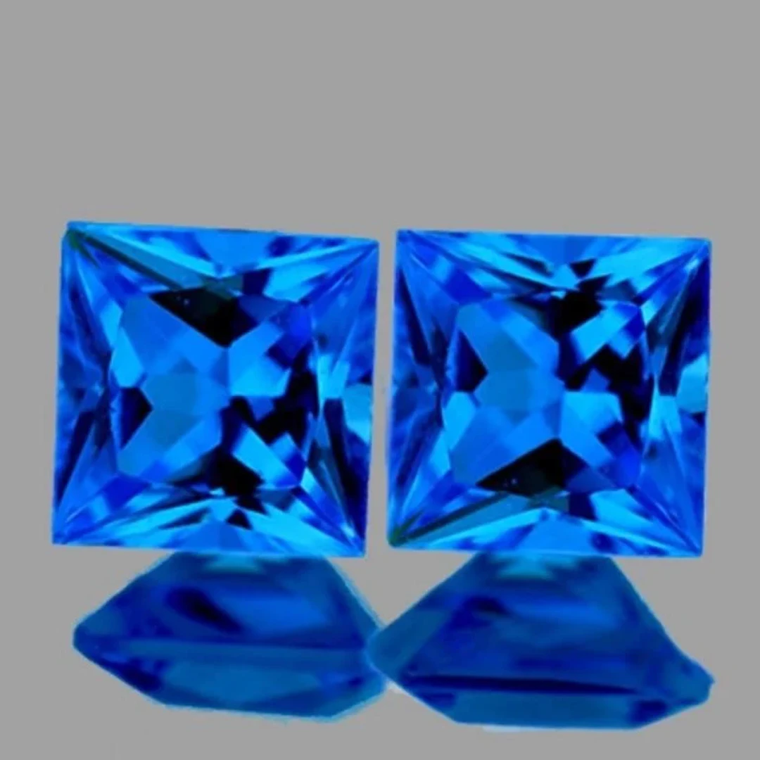 Natural Princess Swiss Blue Topaz Pair [Flawless-V