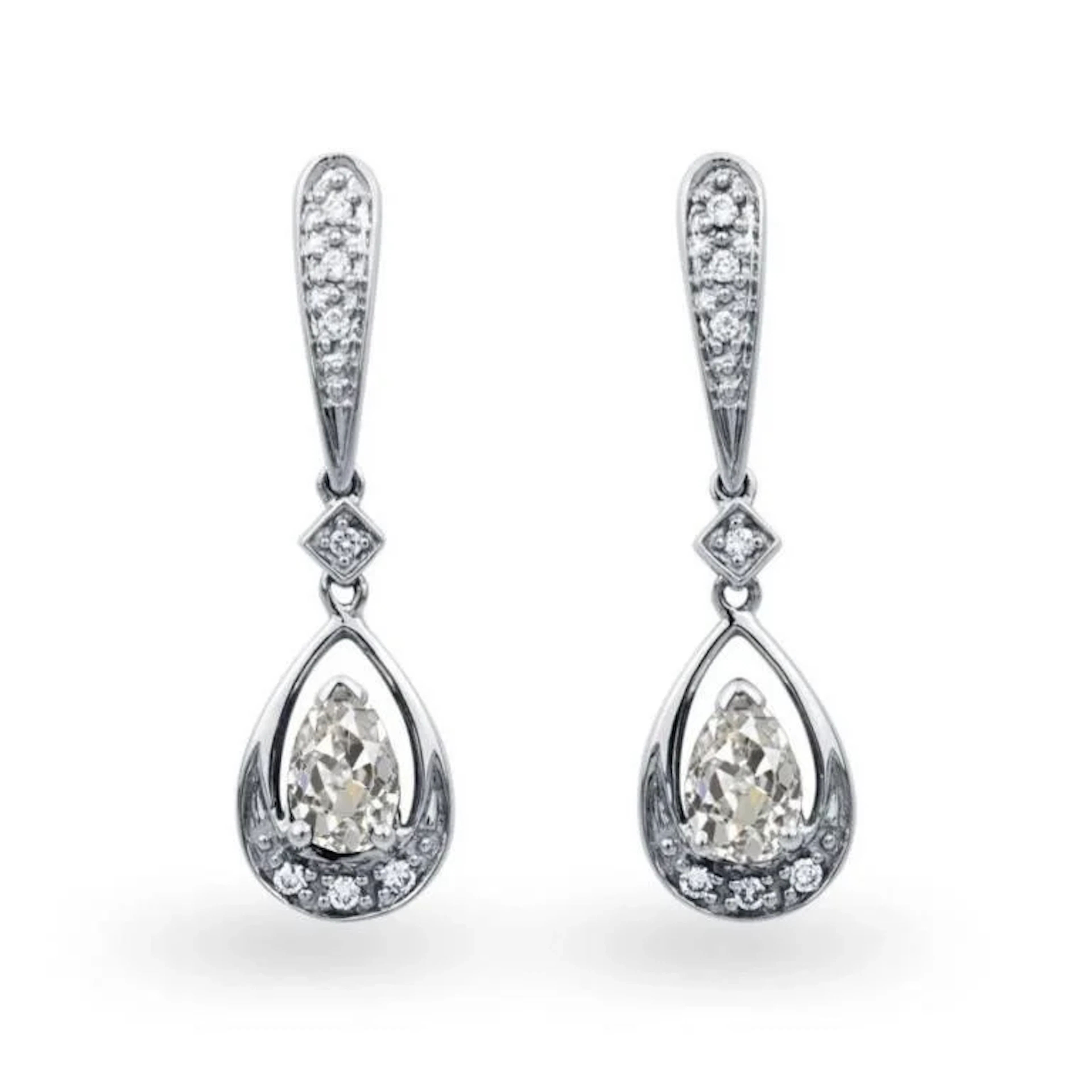 Gold & White Diamond 4.25 Cts Earrings