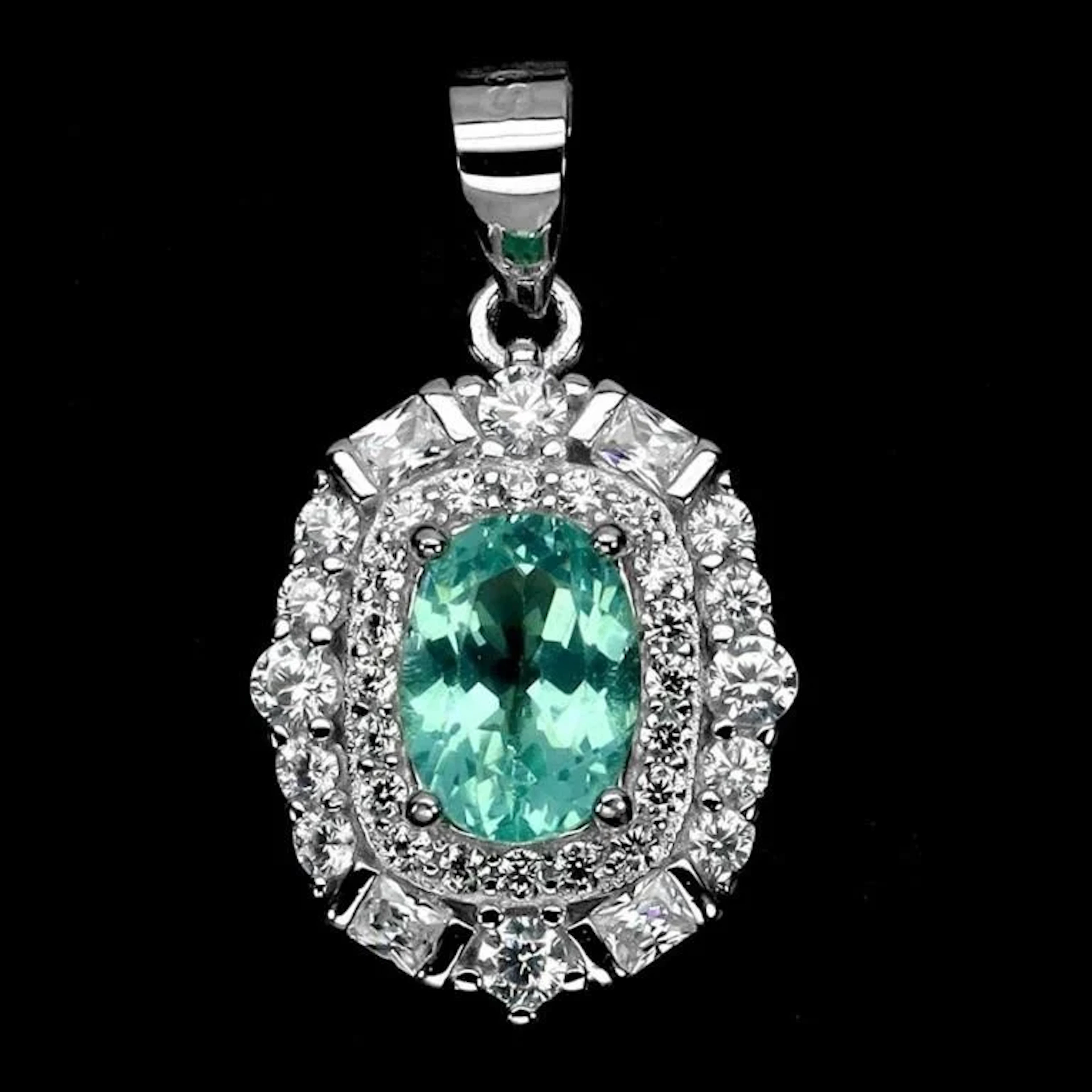 Natural Paraiba Brazil Apatite Pendant