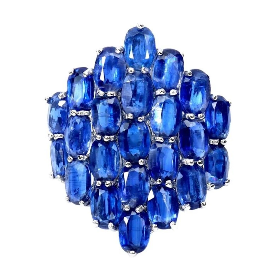 Natural Cornflower Blue Kyanite Ring