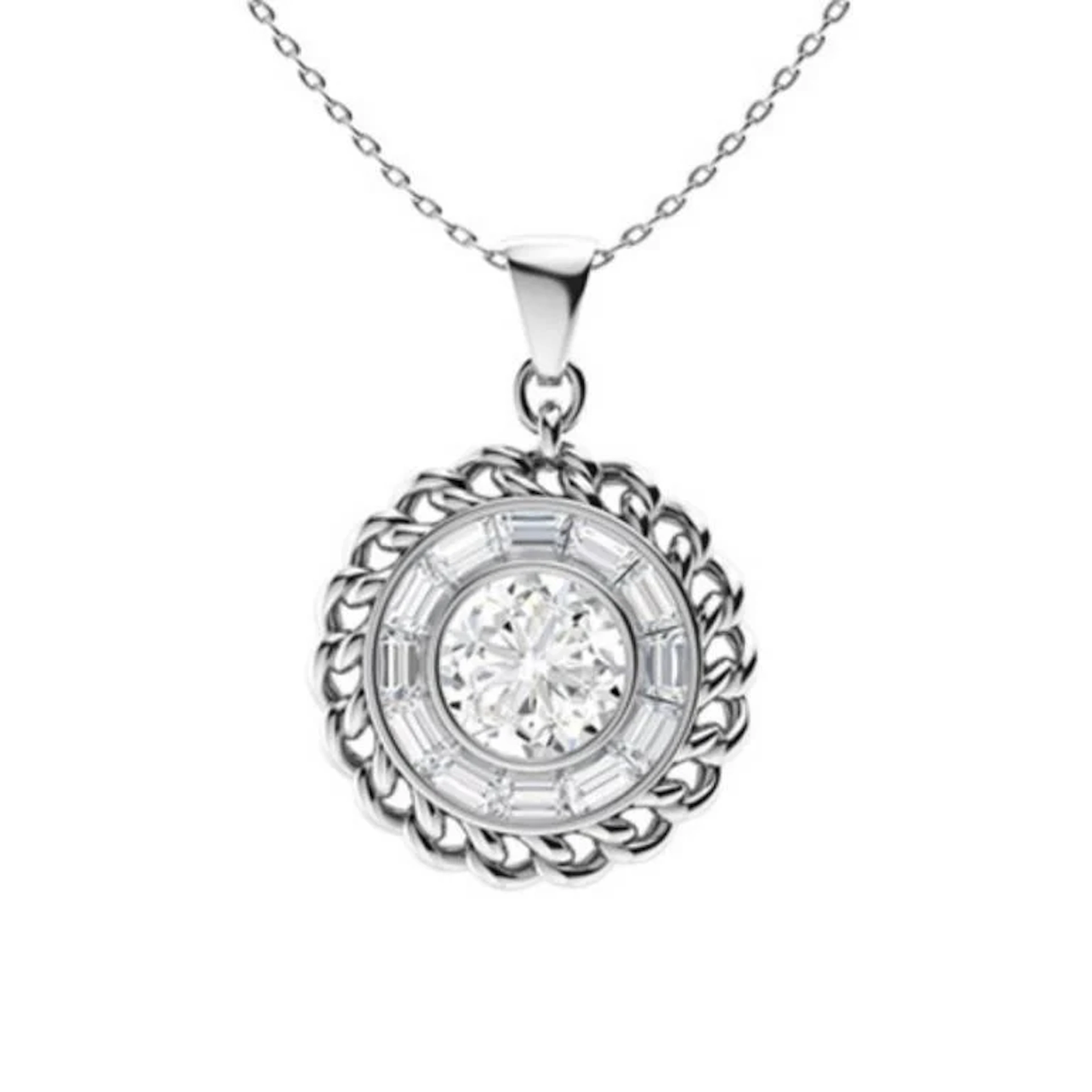 Gold & White Diamonds 3 Cts Necklace - E/VVS