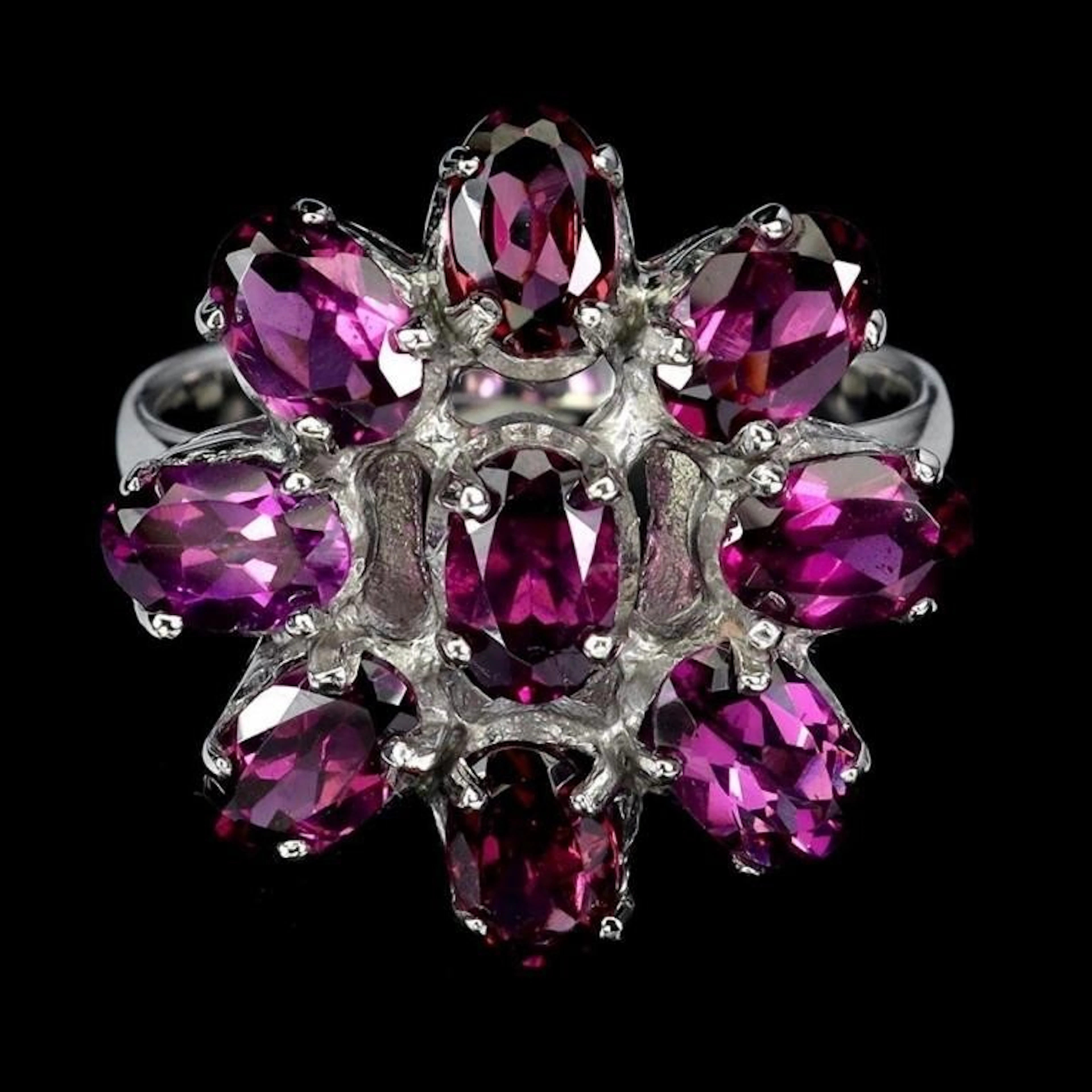 Natural Rhodolite Garnet Ring