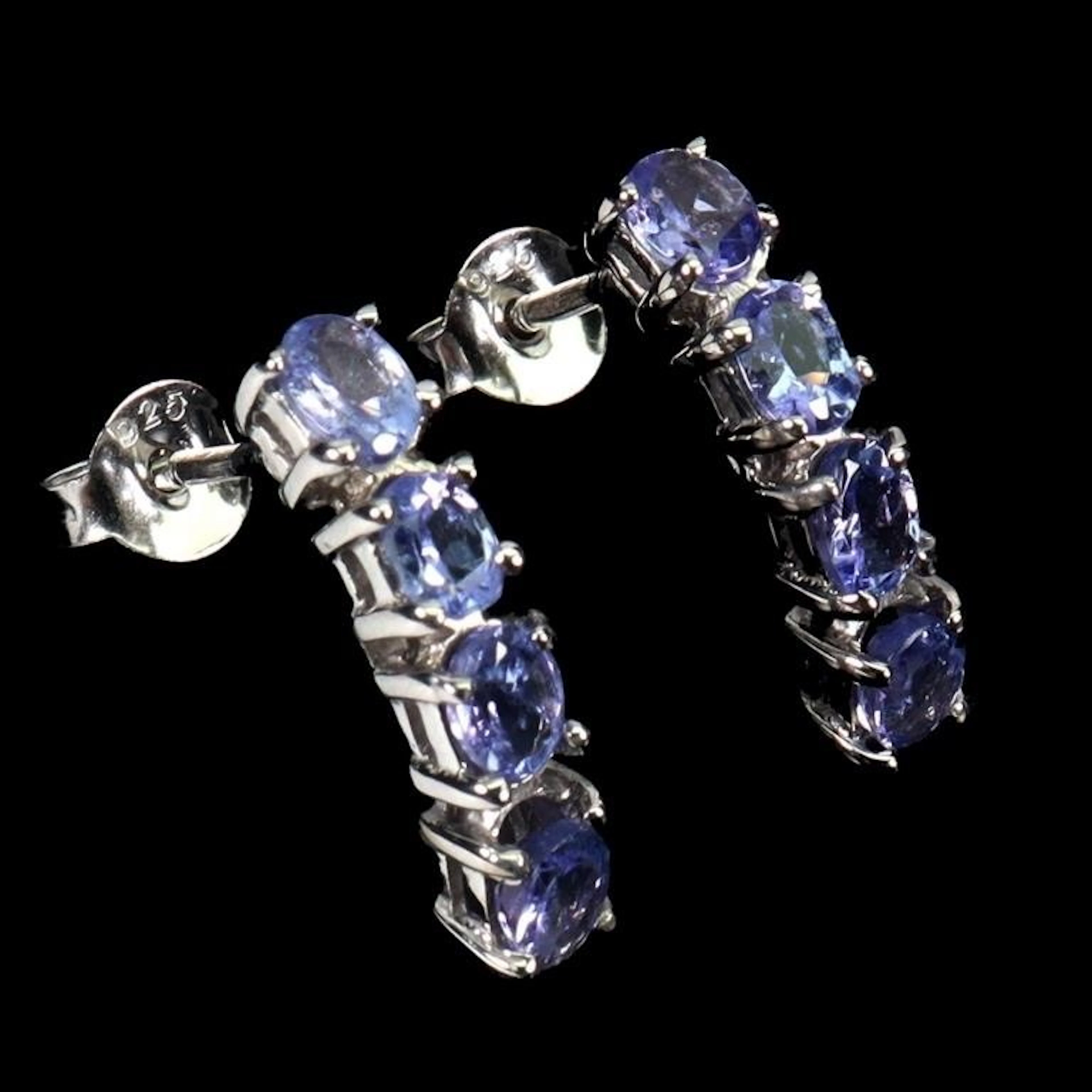 Nattural Purple Tanzanite Earrings