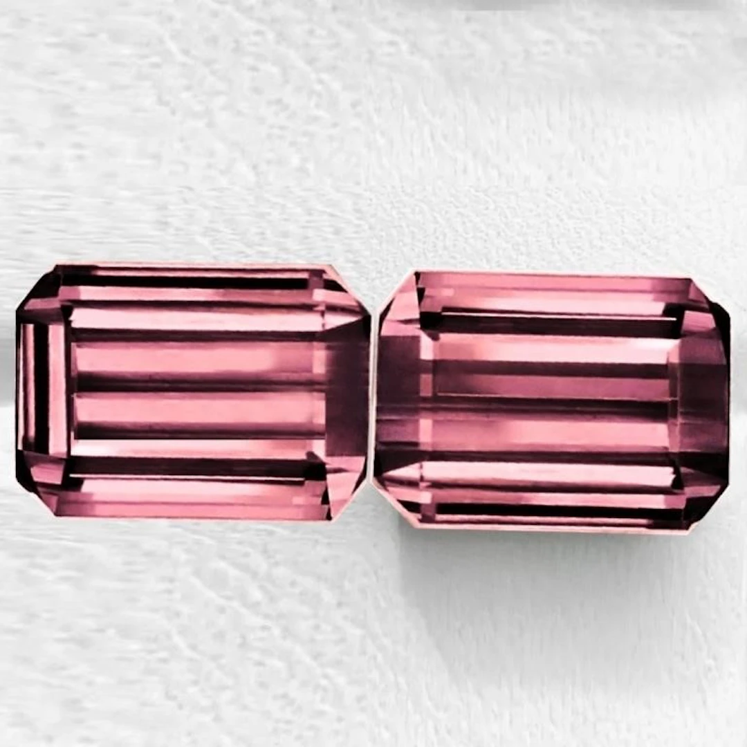 Natural Peach Pink Tourmaline Pair { VVS }