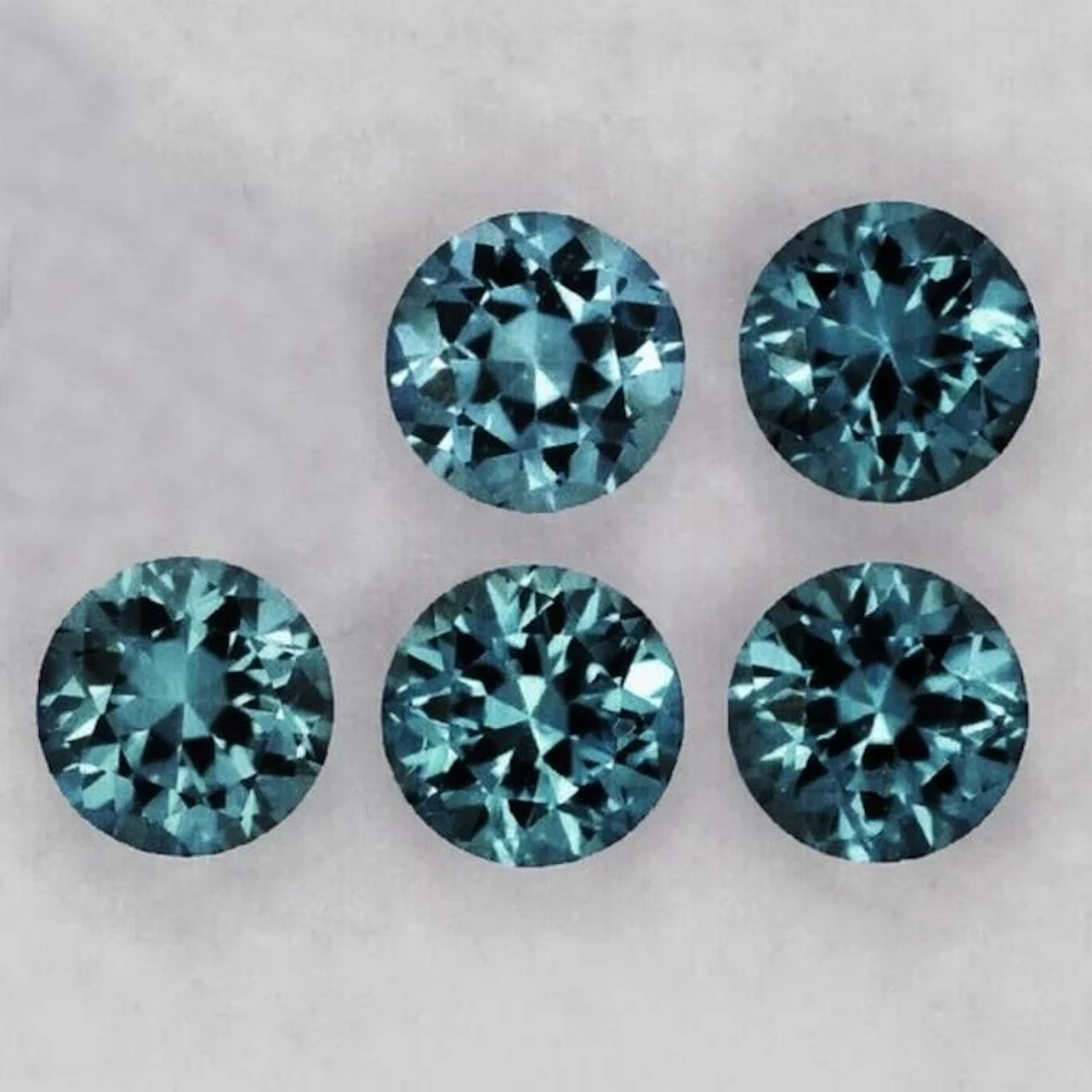 Natural Titanium Blue Burma Spinel 5 Pcs [Flawless