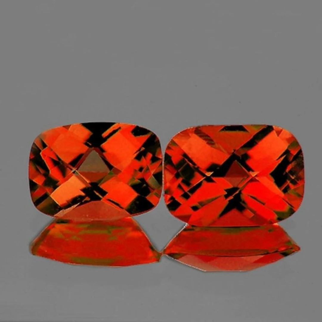 Natural Reddish Orange Andesine Pair [Flawless-VVS