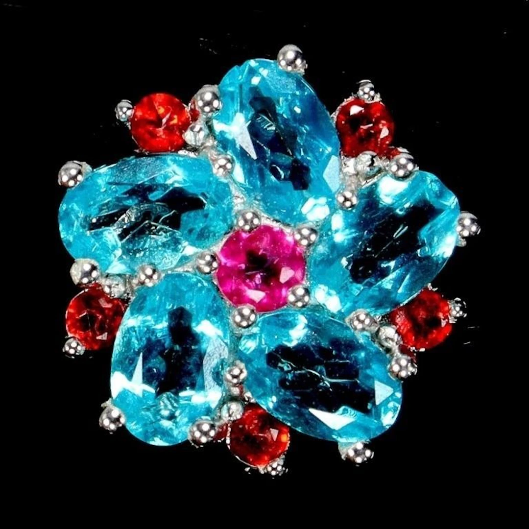 Natural Oval Paraiba Blue Topaz Pendant