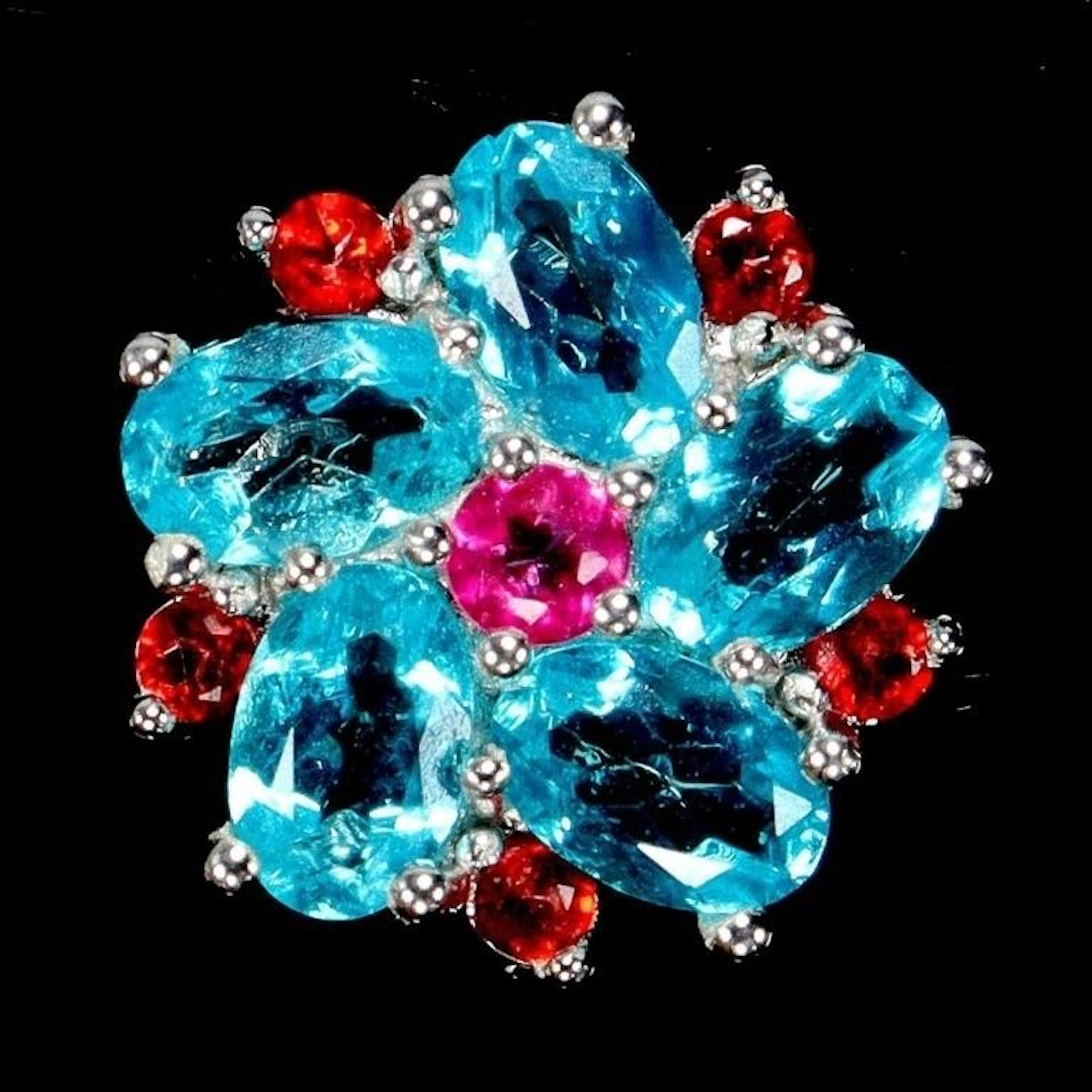 Natural Oval Paraiba Blue Topaz Pendant