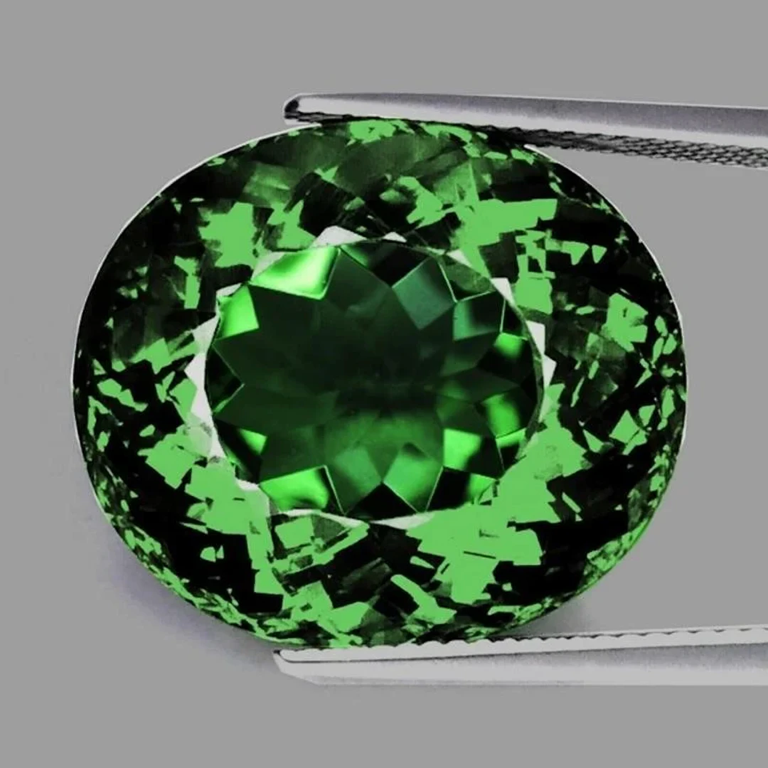 Natural Oval Intense Green Apatite