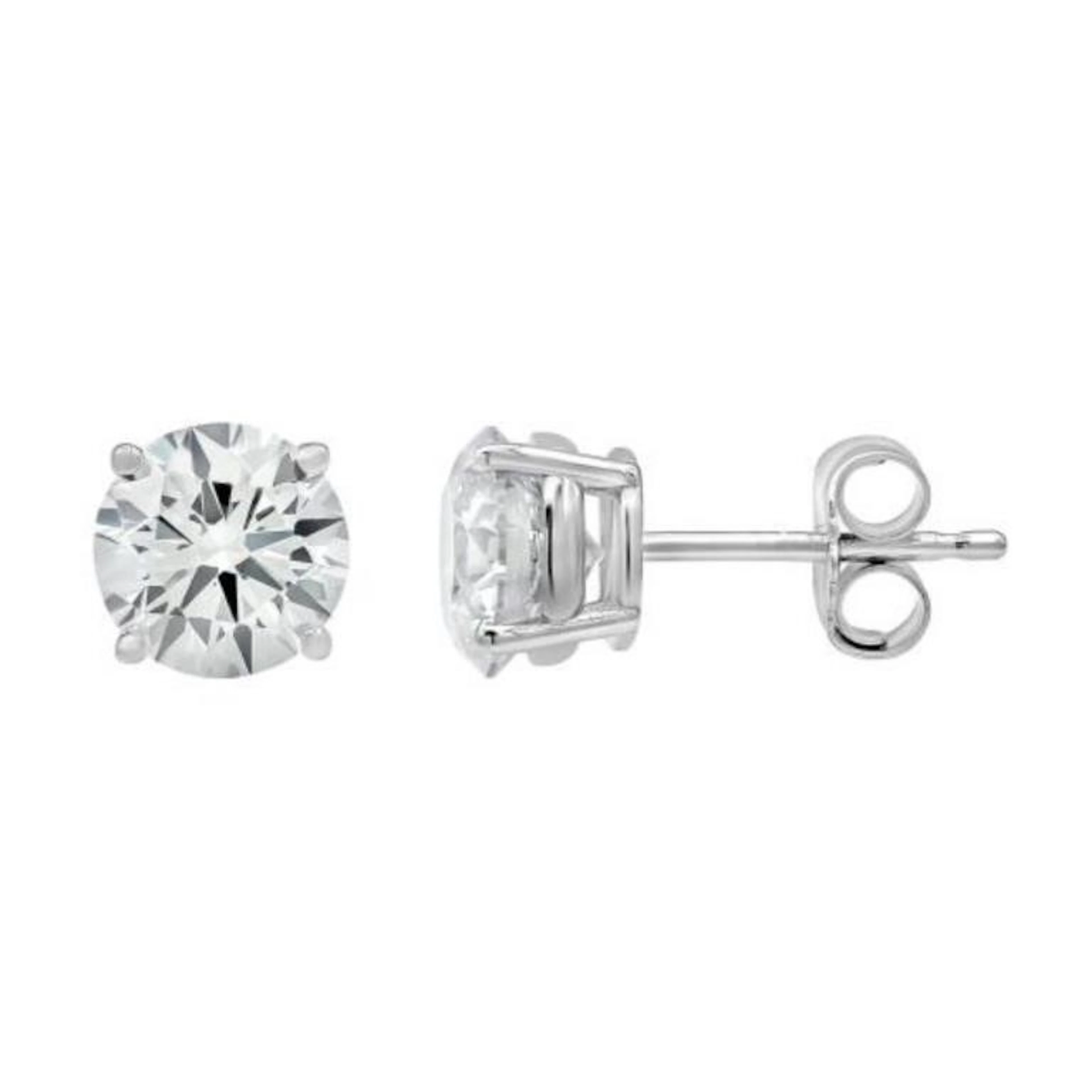 Gold & White Diamond 2.10 Cts D/VVS EarStuds - IG