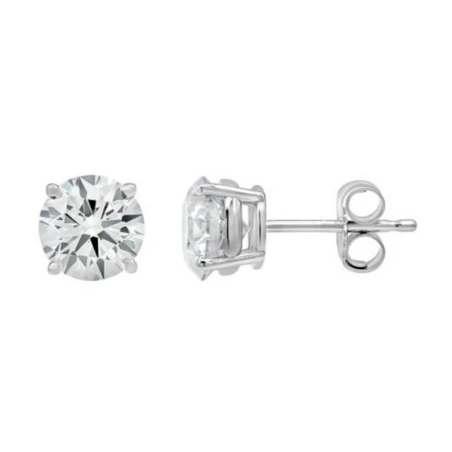 Gold & Brilliant White Diamond 4 Cts Earrings Stud