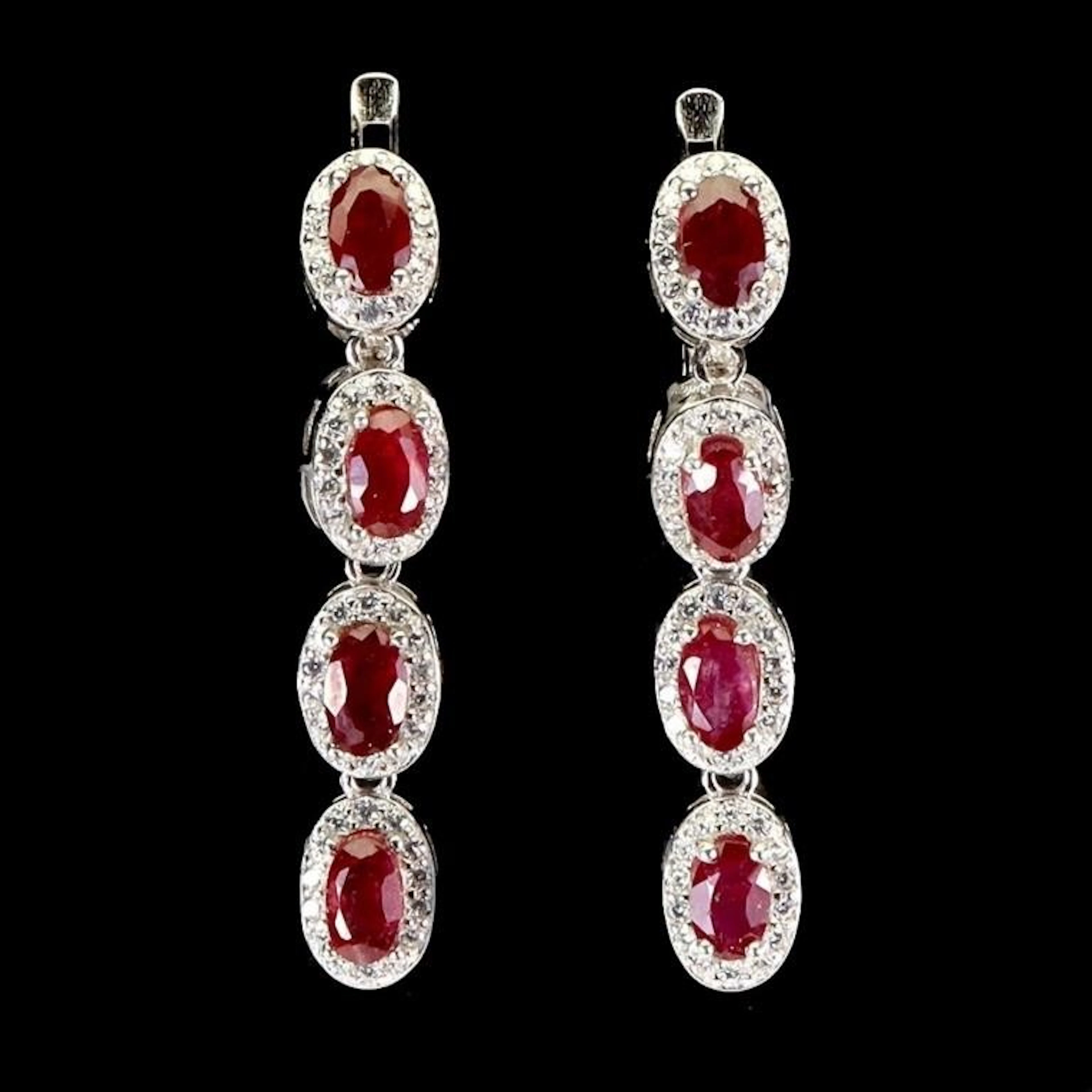 Natural Pigeon Blood Red Ruby Earrings