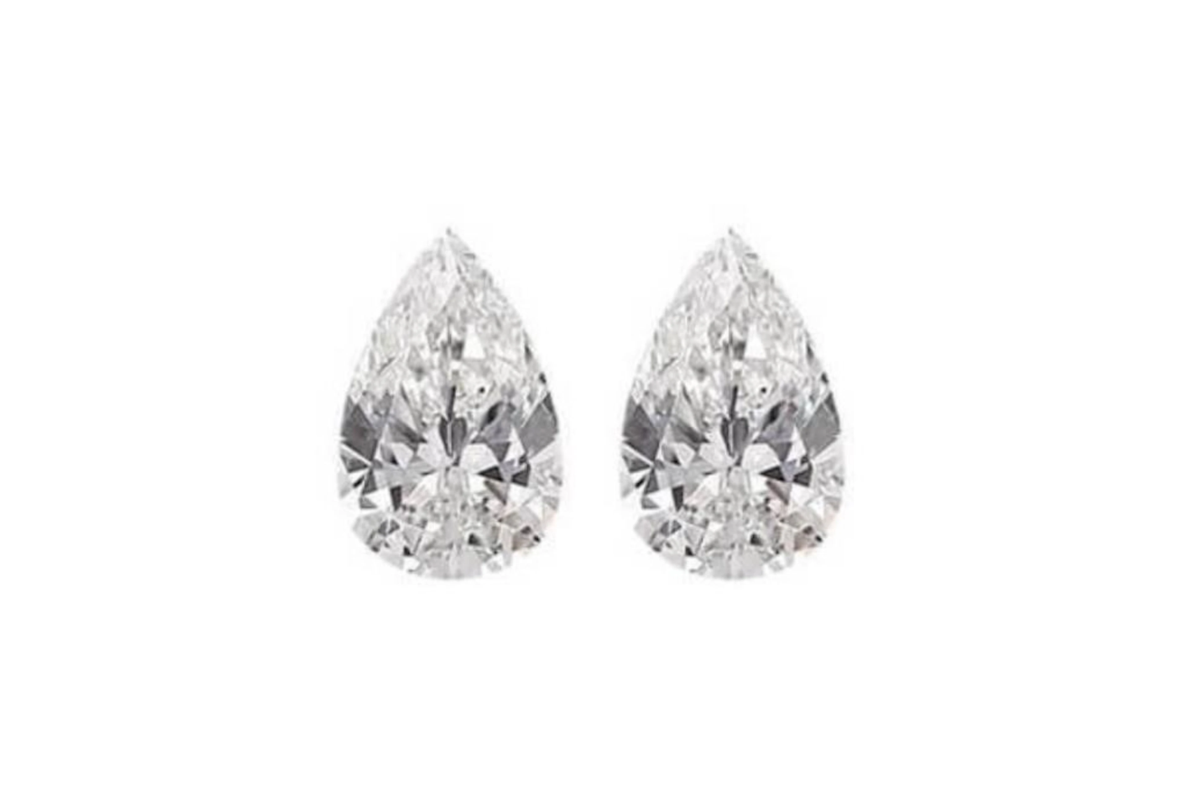 Lab Pear Shape Diamond Pair 4.00 Cts - E/VVS