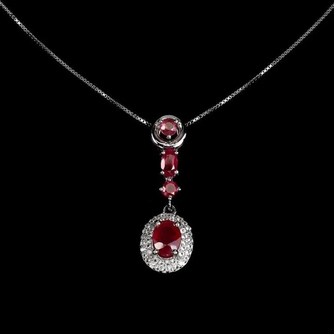 Natural Pigeon Blood Red Ruby Necklace