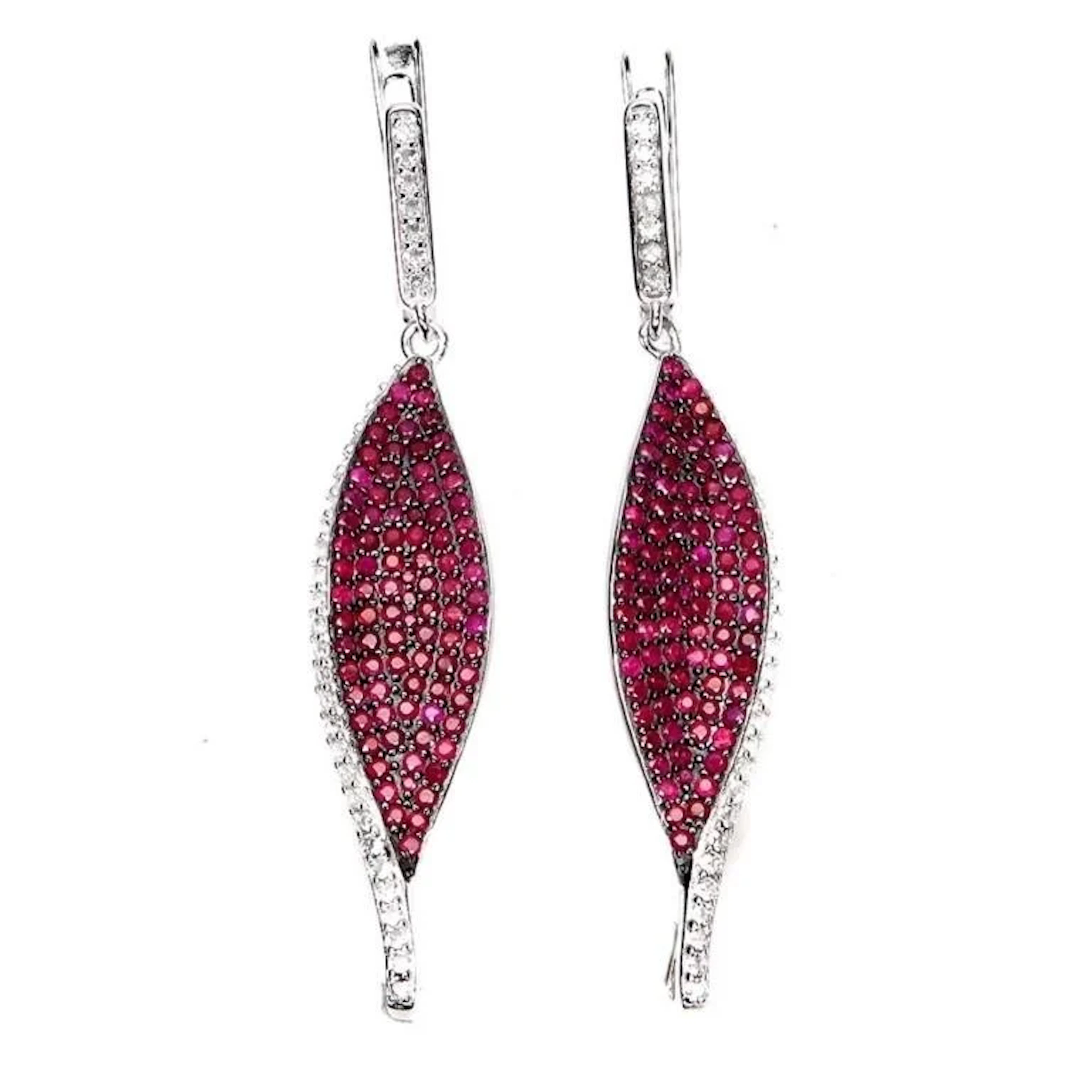 Natural Burma Red Ruby Earrings