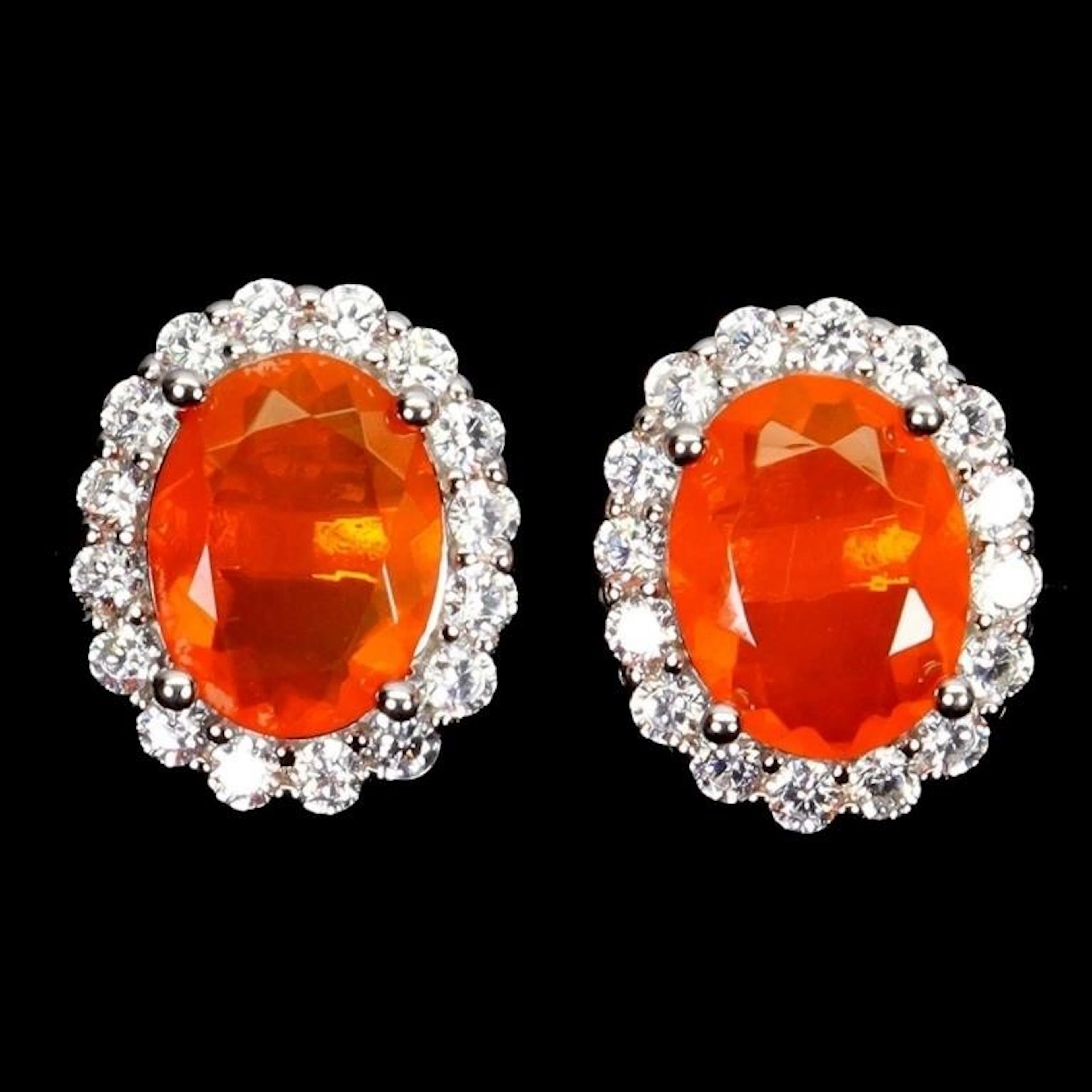 Natural Ethopian Orange Opal EarRing