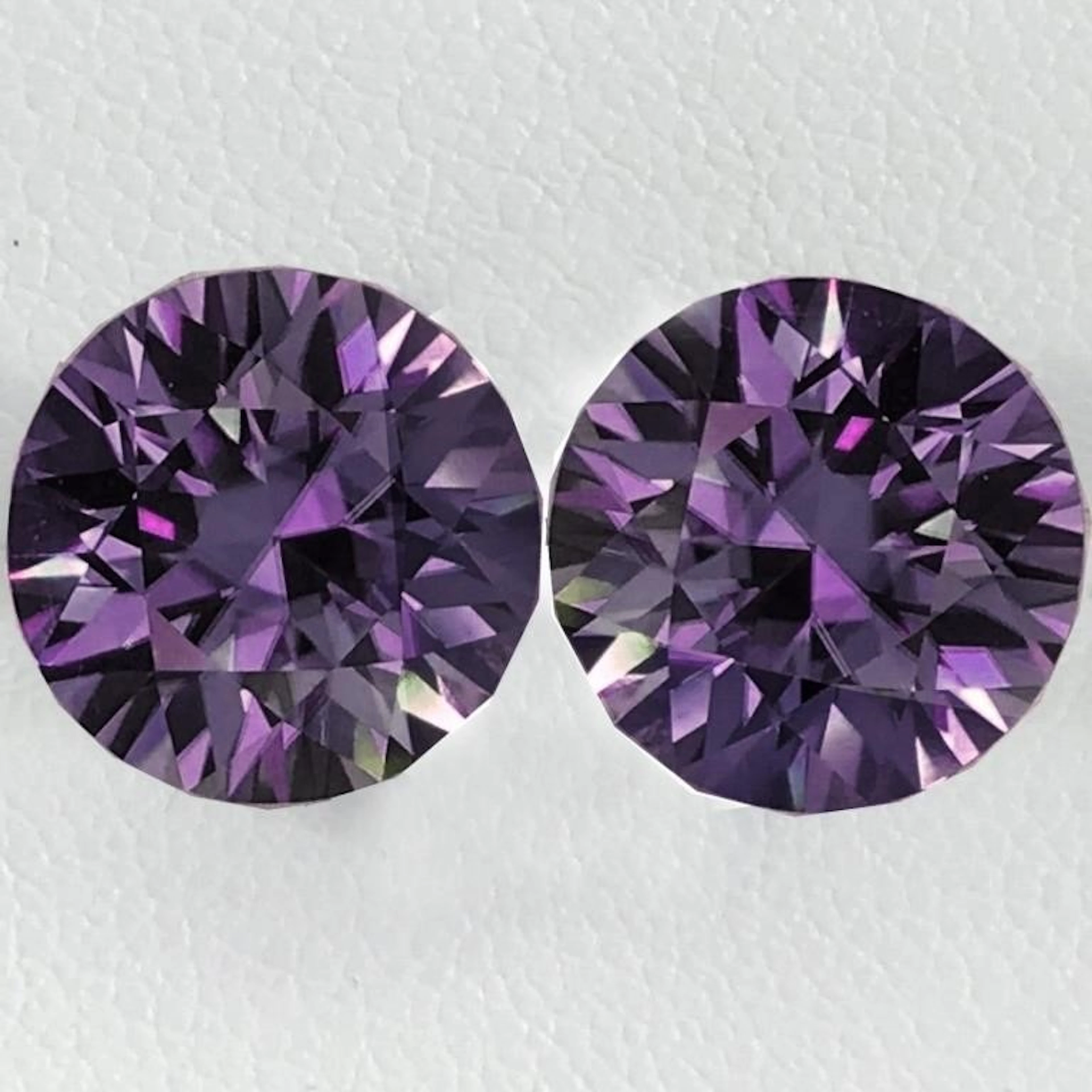 Natural Intense Violet Burma Spinel Pair{Flawless-