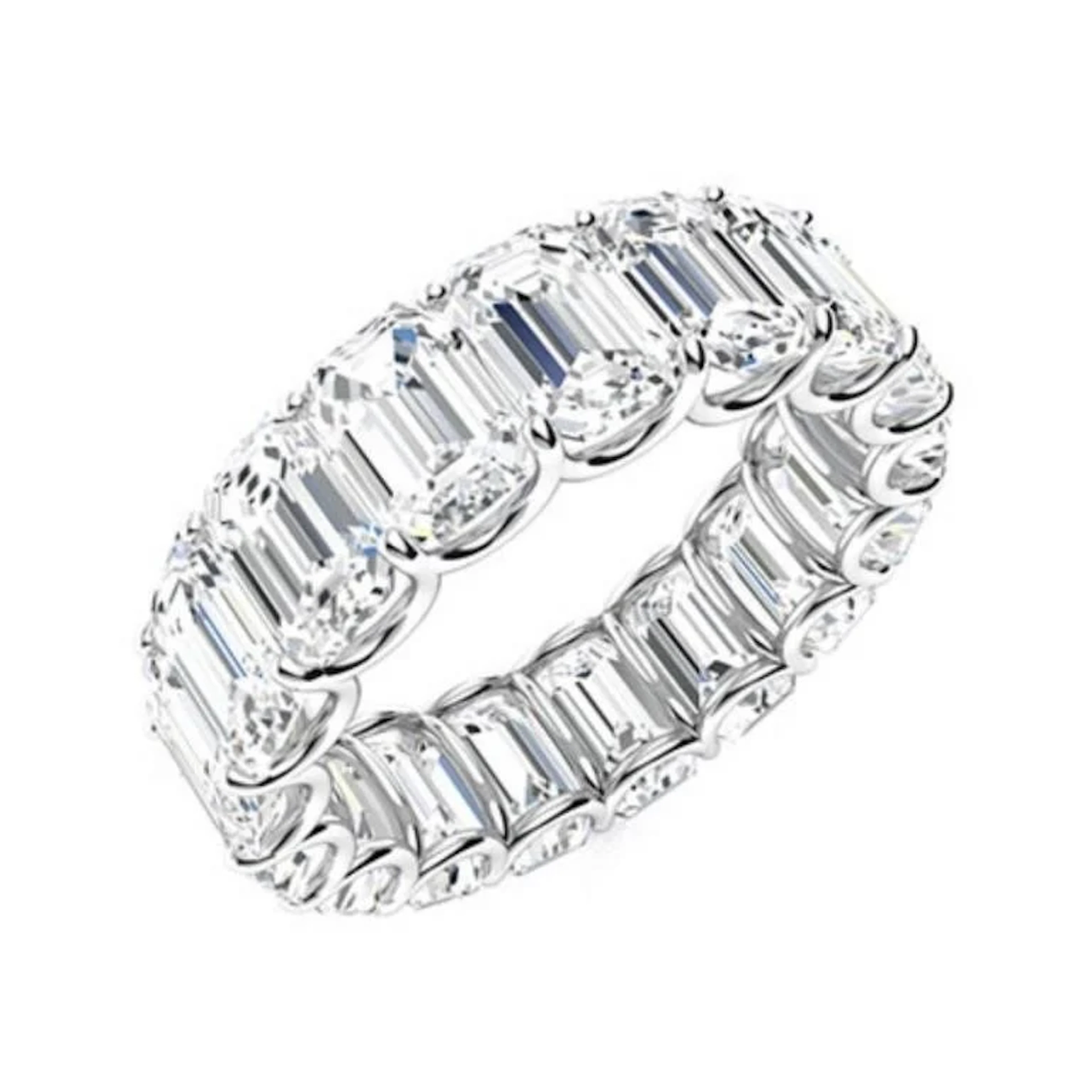 Gold & White Octagon Diamond 9 Cts Eternity Ring