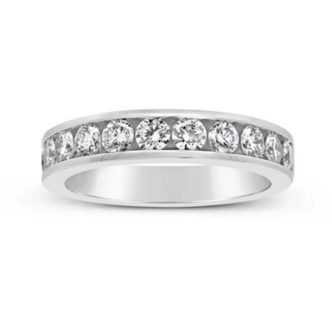 Gold & Lab Round Diamond 4.00 Cts Eternity Ring
