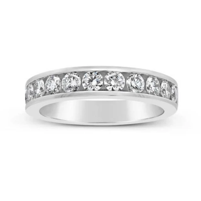 Gold & Lab Round Diamond 5.00 Cts Eternity Ring