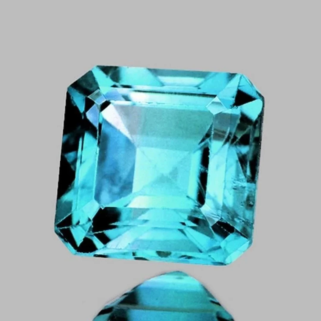 Natural Asscher Baby Blue Apatite [VVS]
