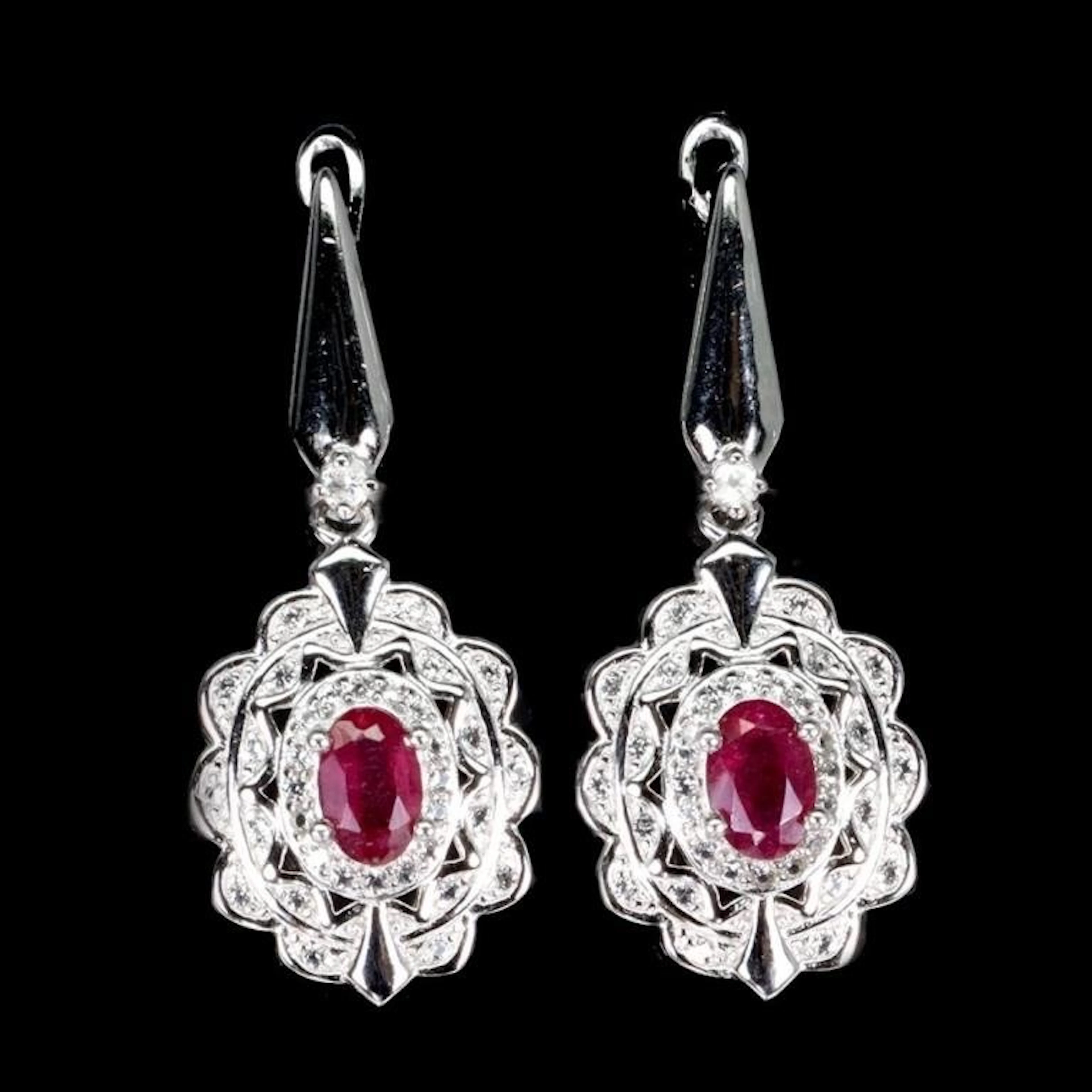 Natural Pigeon Blood Red Ruby Earrings