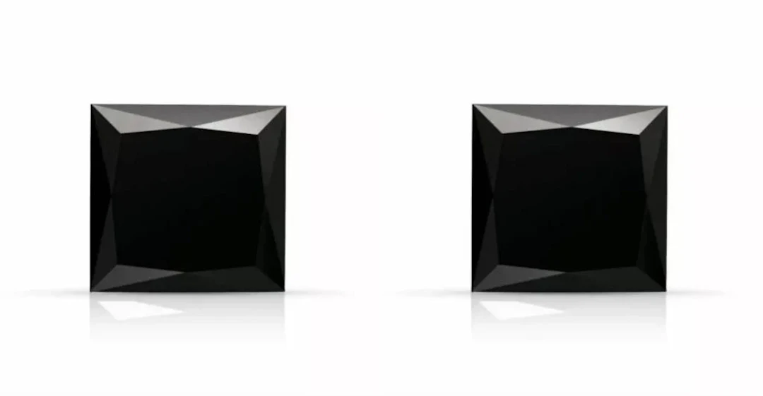 Lab Princess Black Diamond Pair 8.09 Carats